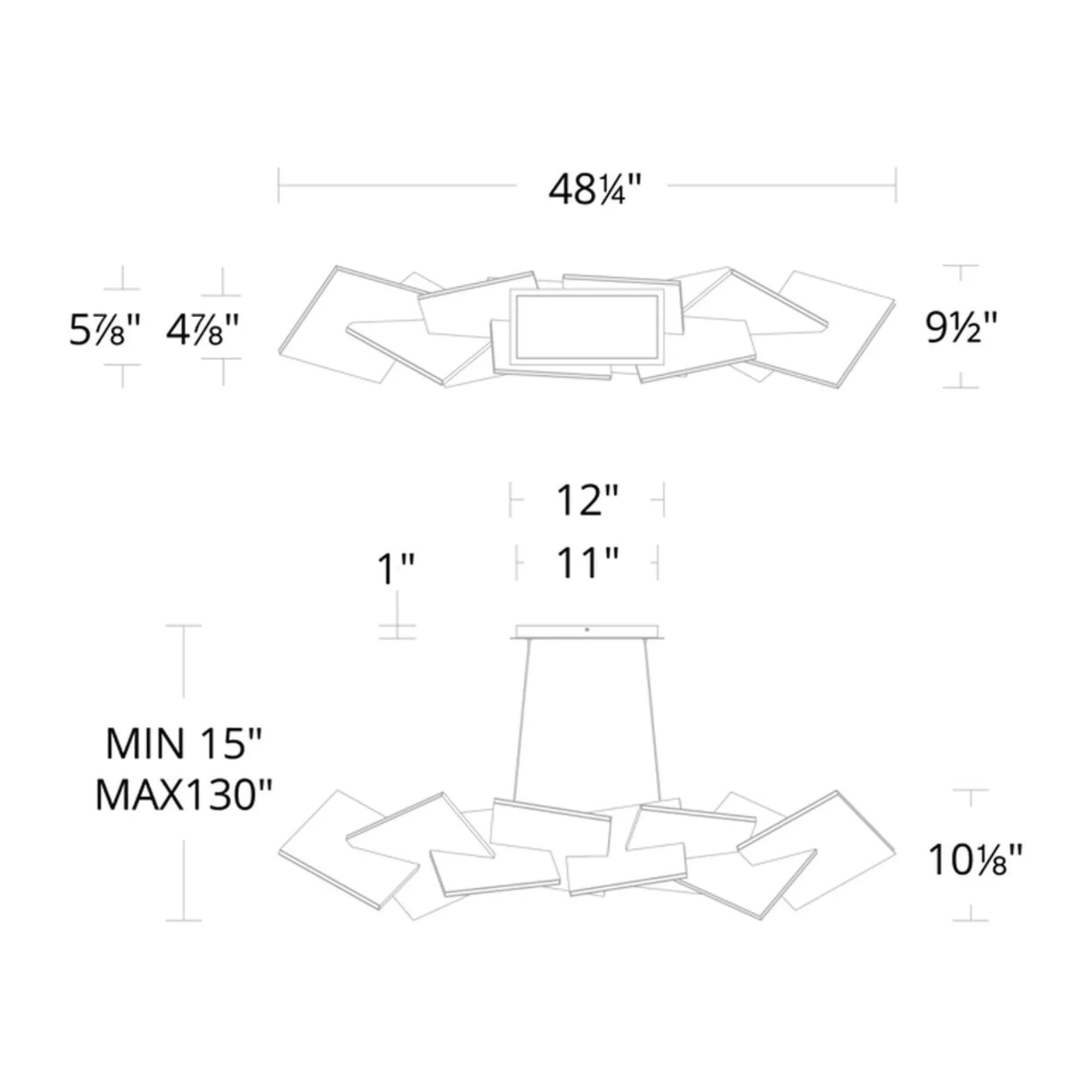 Konstrukt 48" LED Linear Pendant, Black Finish