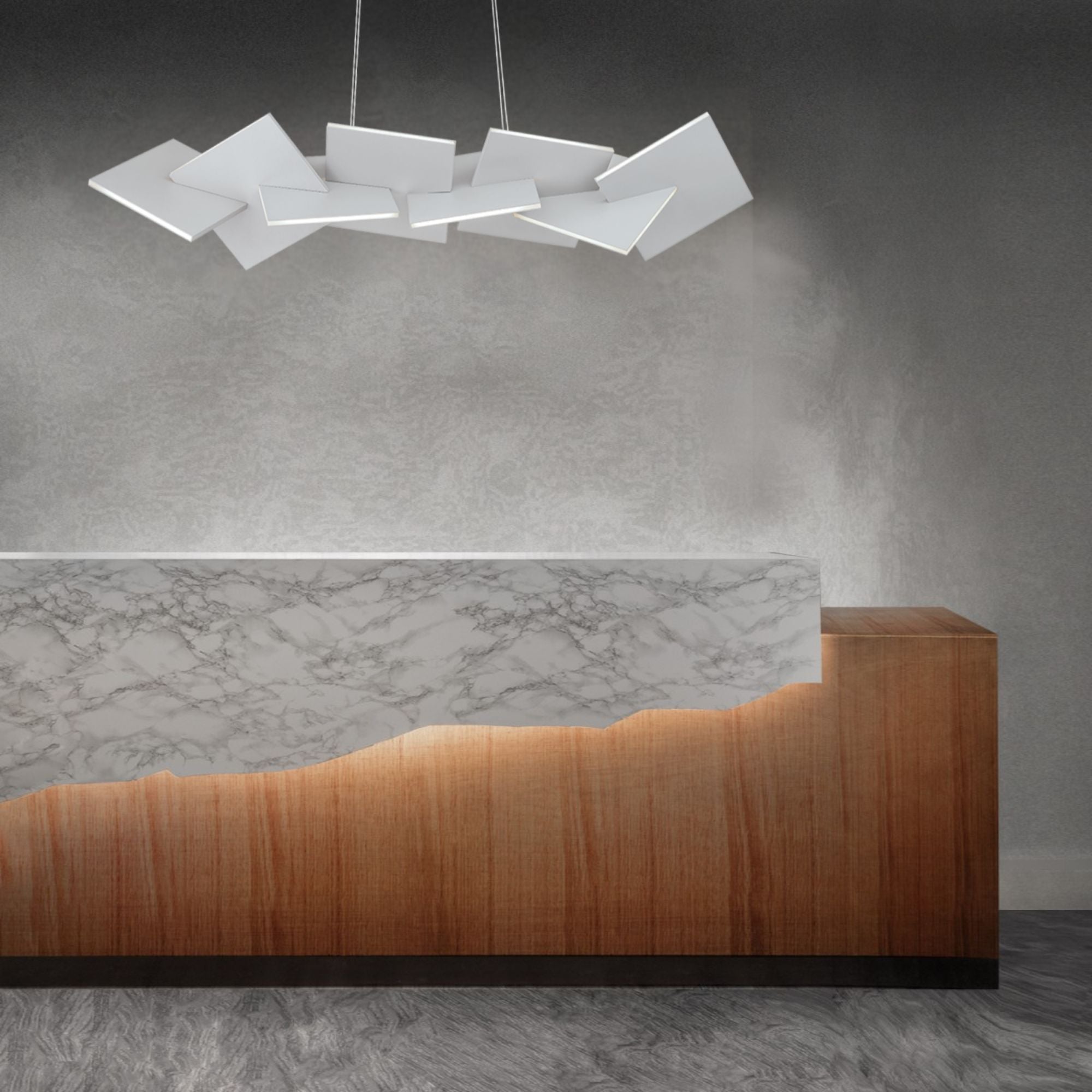 Konstrukt 48" LED Linear Pendant, Titanium Finish