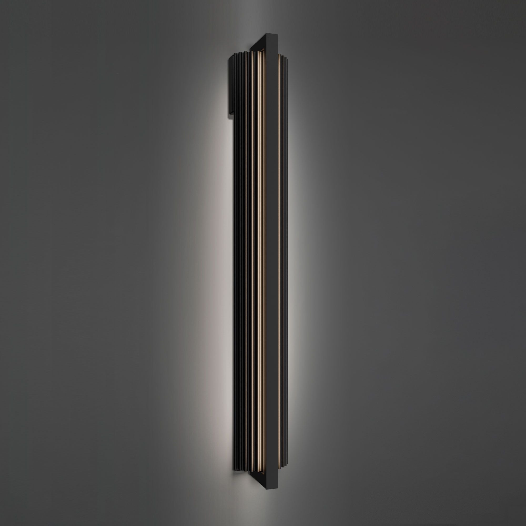 Krimp 60" LED Outdoor Wall Sconce, Black Finish