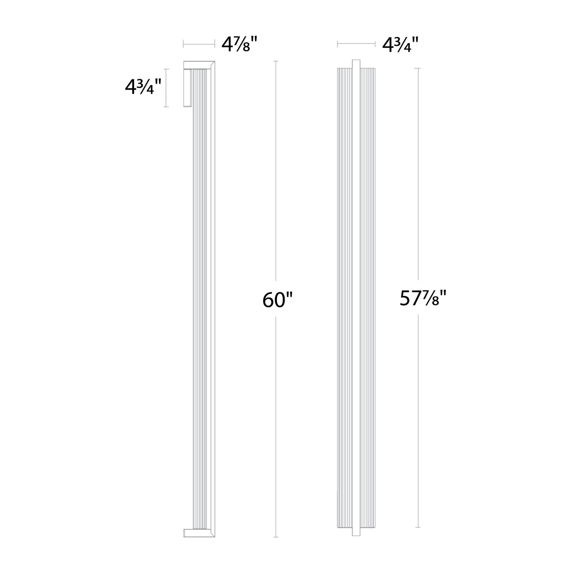 Krimp 60" LED Outdoor Wall Sconce, Black Finish
