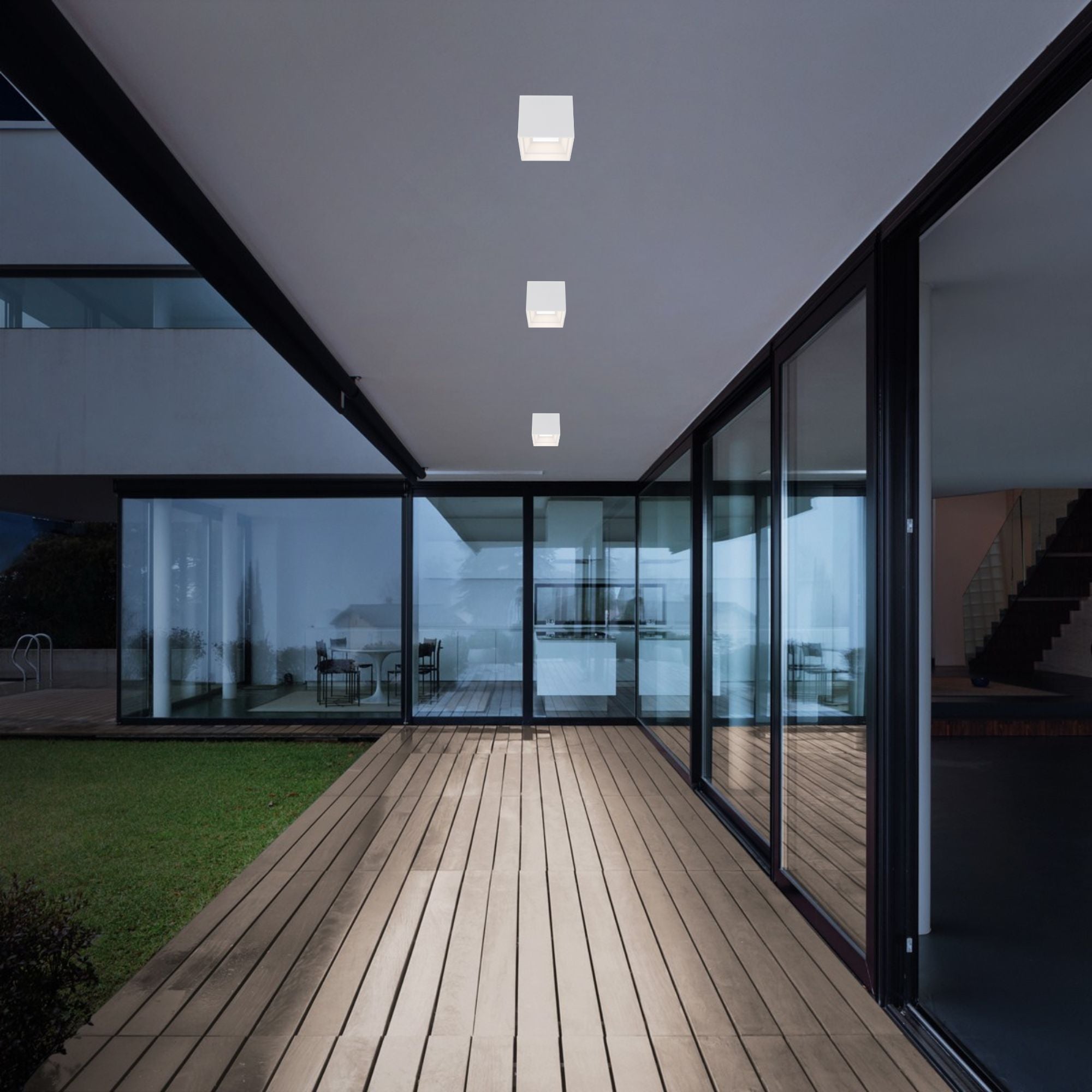 Kube 5" LED Outdoor Flush Mount, 3000K, White Finish