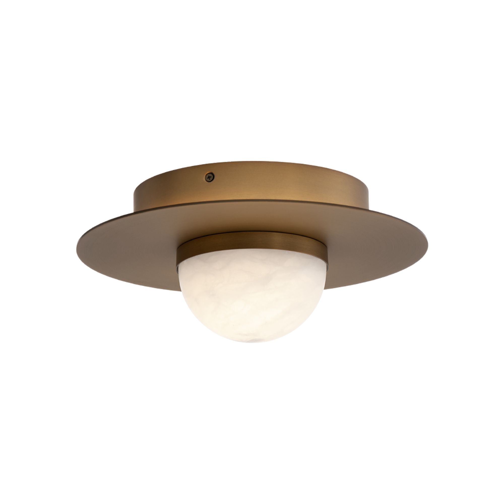 Landed 12" LED Flush Mount, Aged Brass Finish