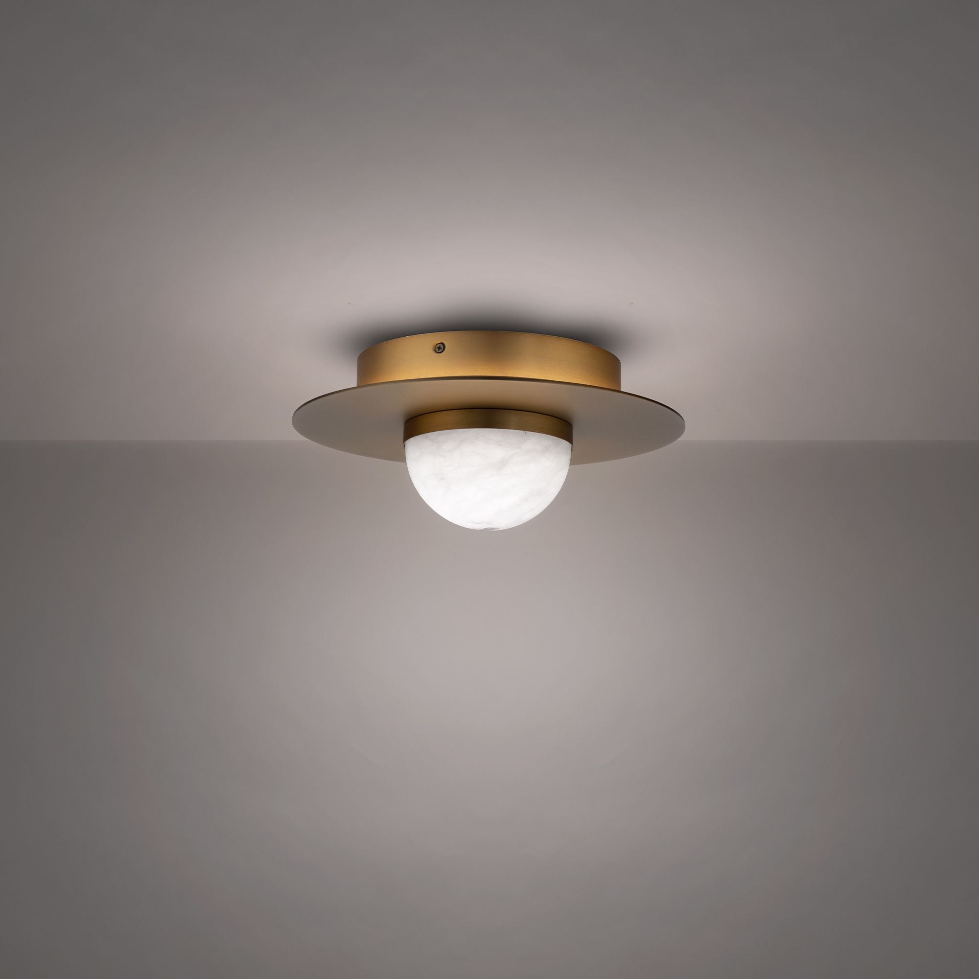 Landed 12" LED Flush Mount, Aged Brass Finish