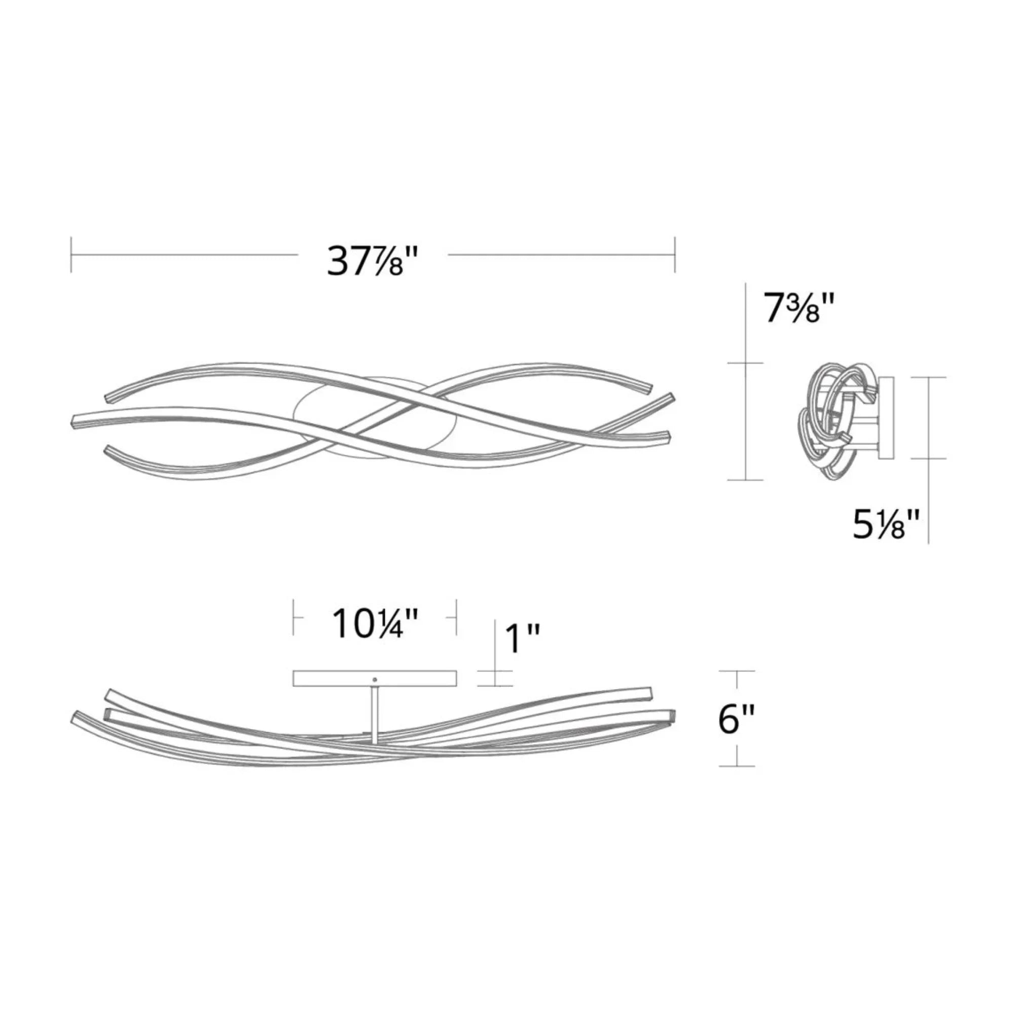 Lior 38" LED Vanity Light, Black Finish
