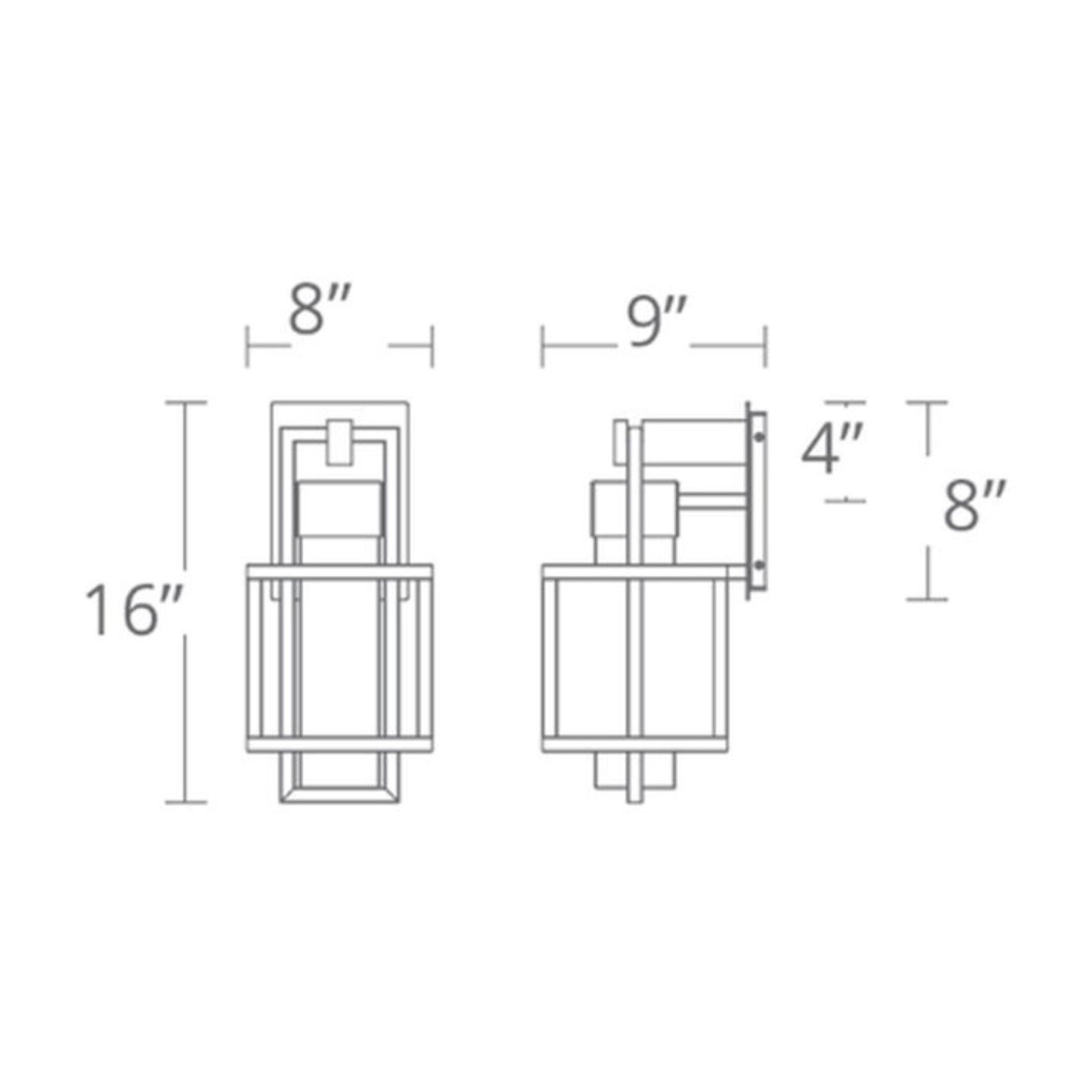 Logic 16" LED Outdoor Wall Sconce, Black Finish - Bees Lighting