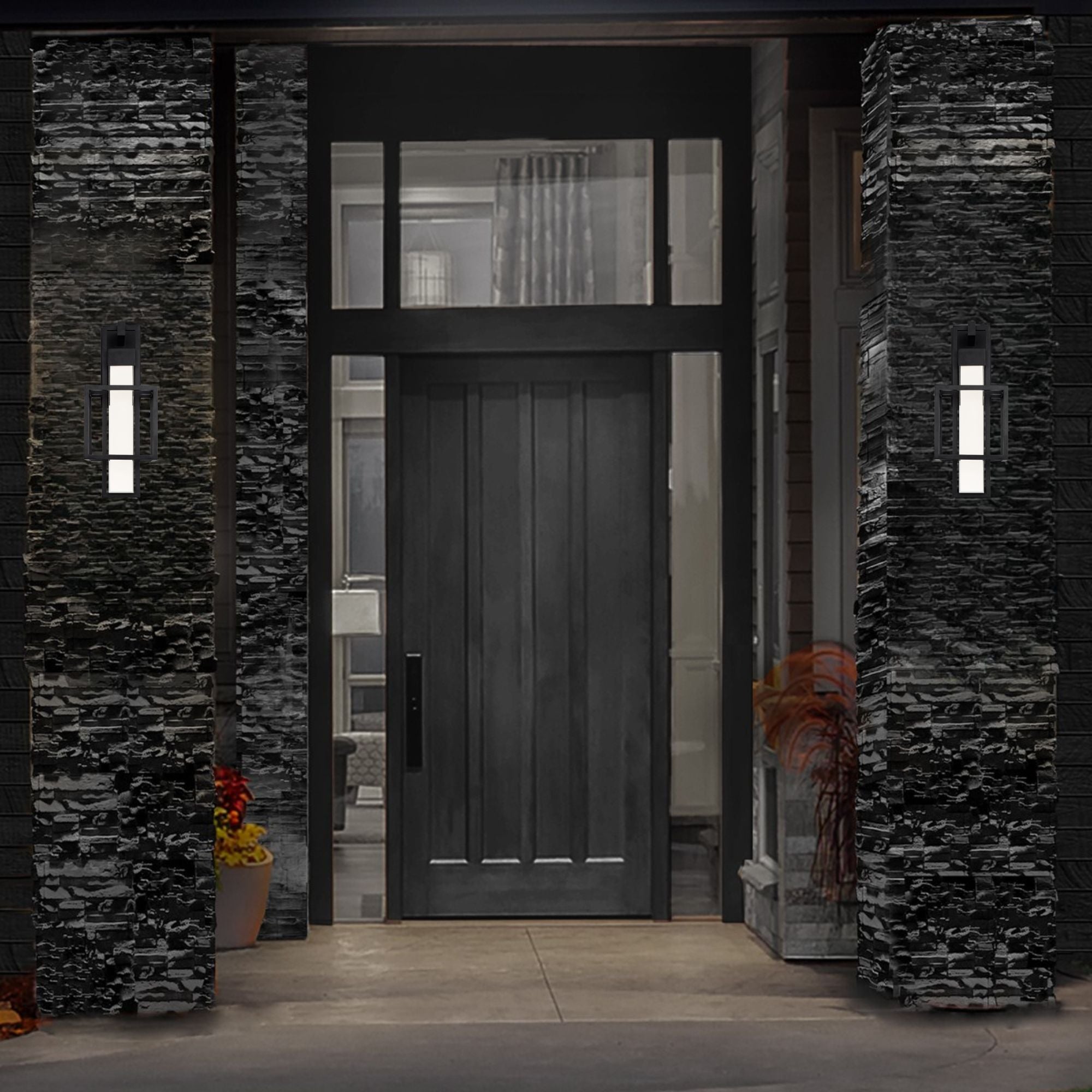 Logic 23" LED Outdoor Wall Sconce, Black Finish - Bees Lighting