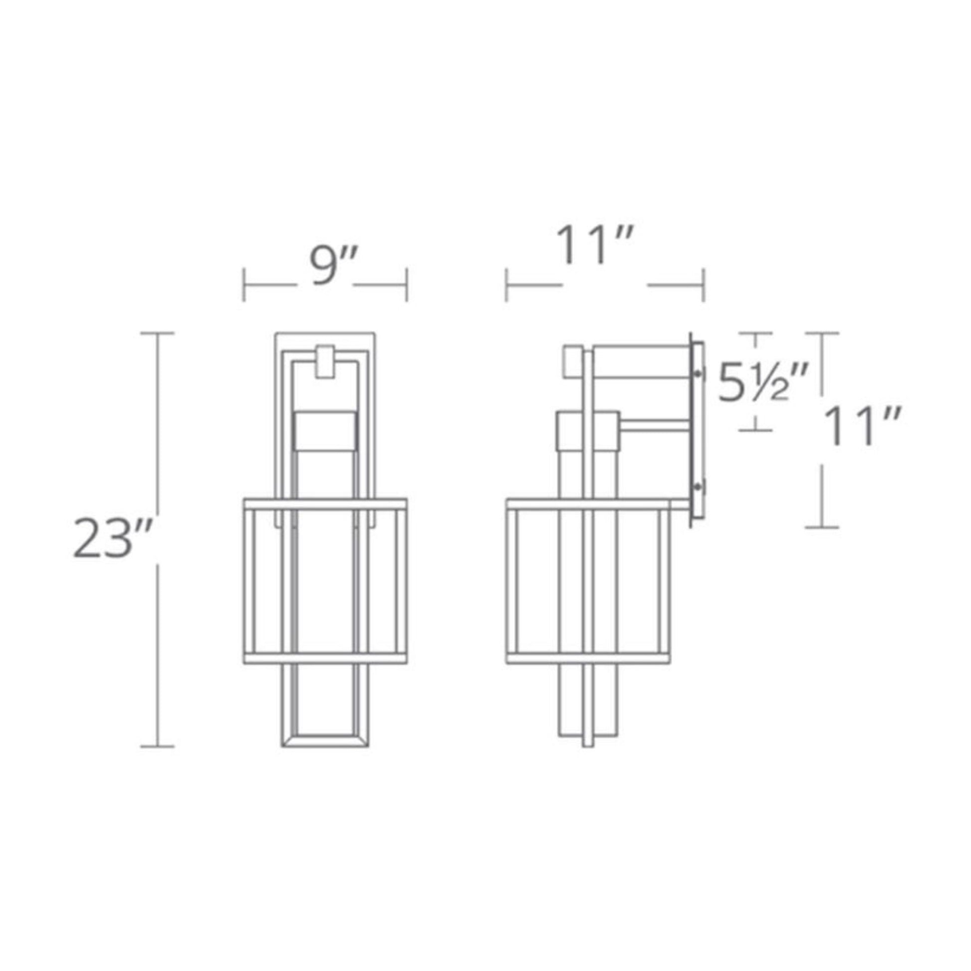 Logic 23" LED Outdoor Wall Sconce, Black Finish - Bees Lighting