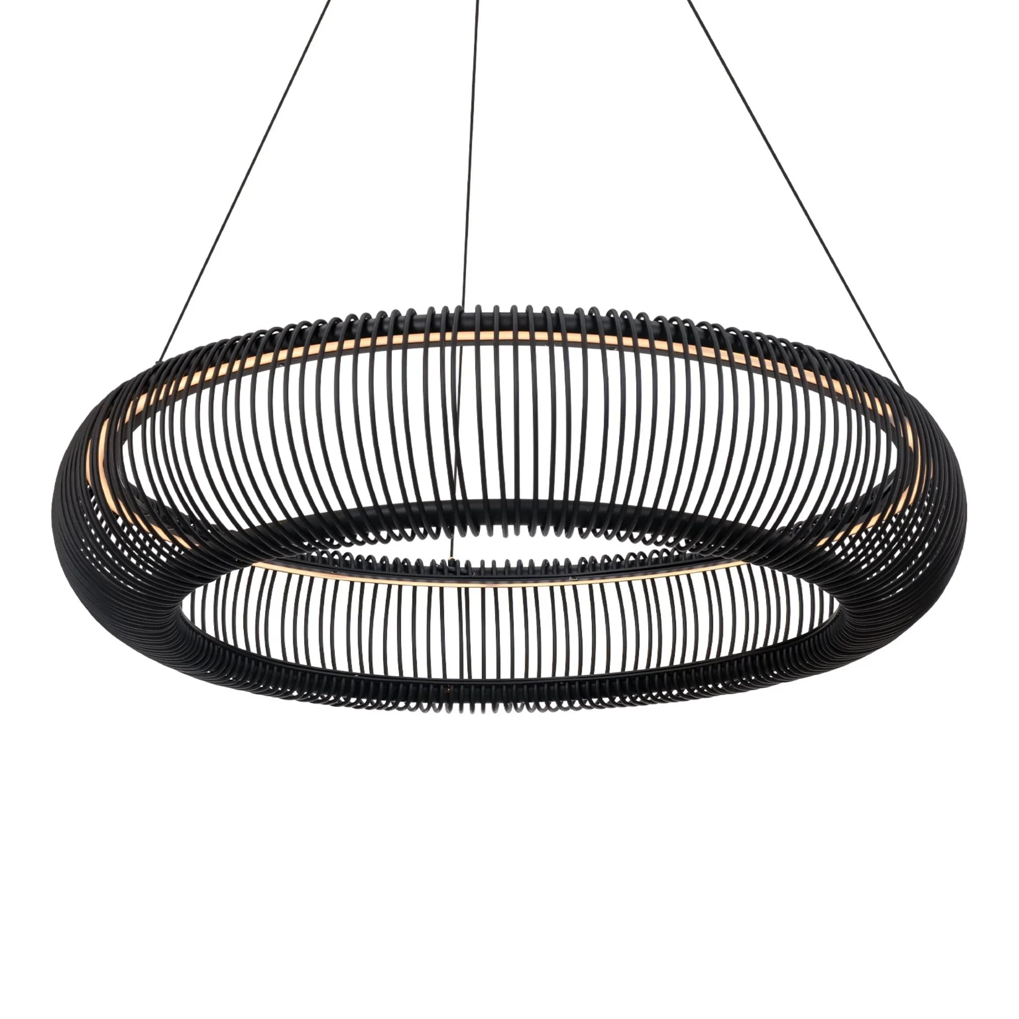 Lute 28" LED Pendant, Black Finish