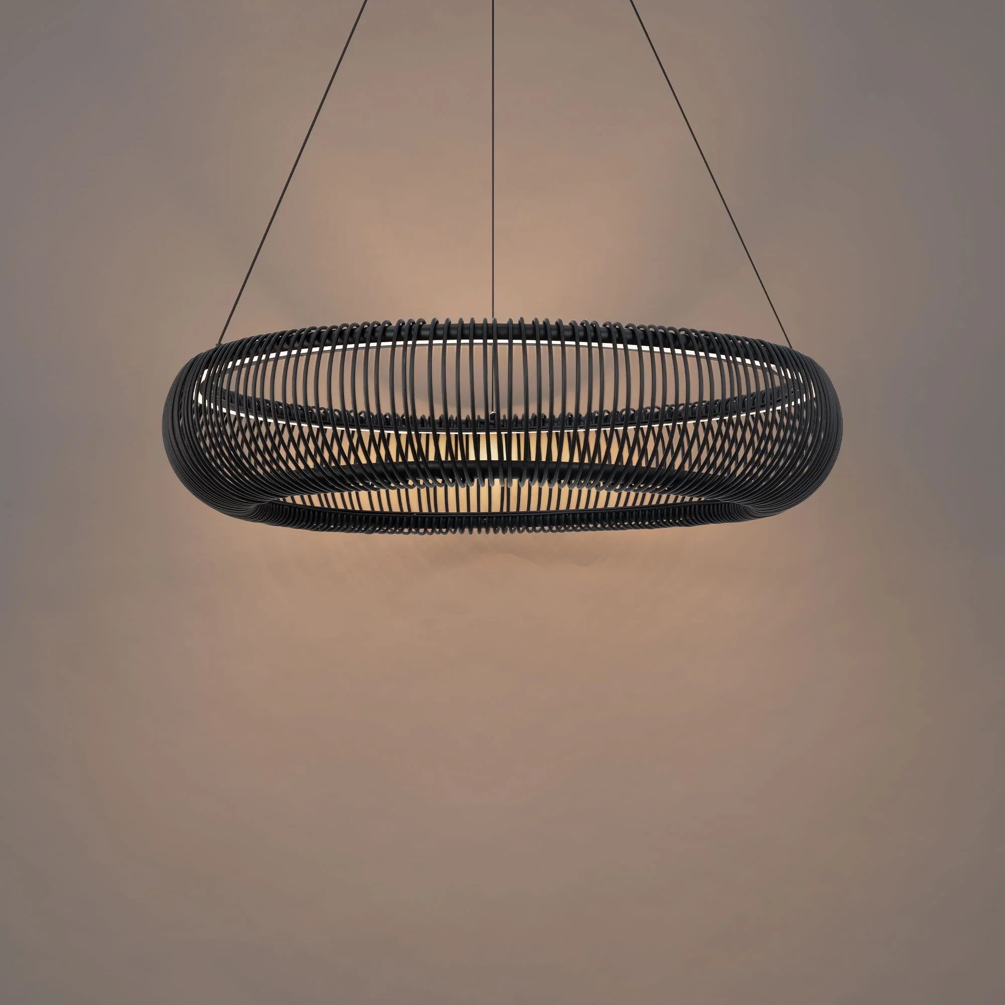Lute 28" LED Pendant, Black Finish