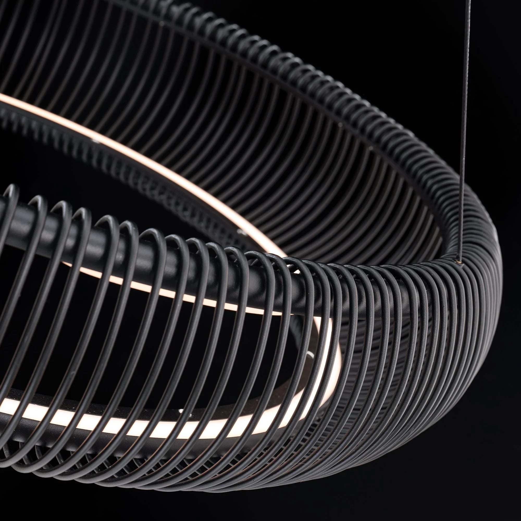 Lute 28" LED Pendant, Black Finish
