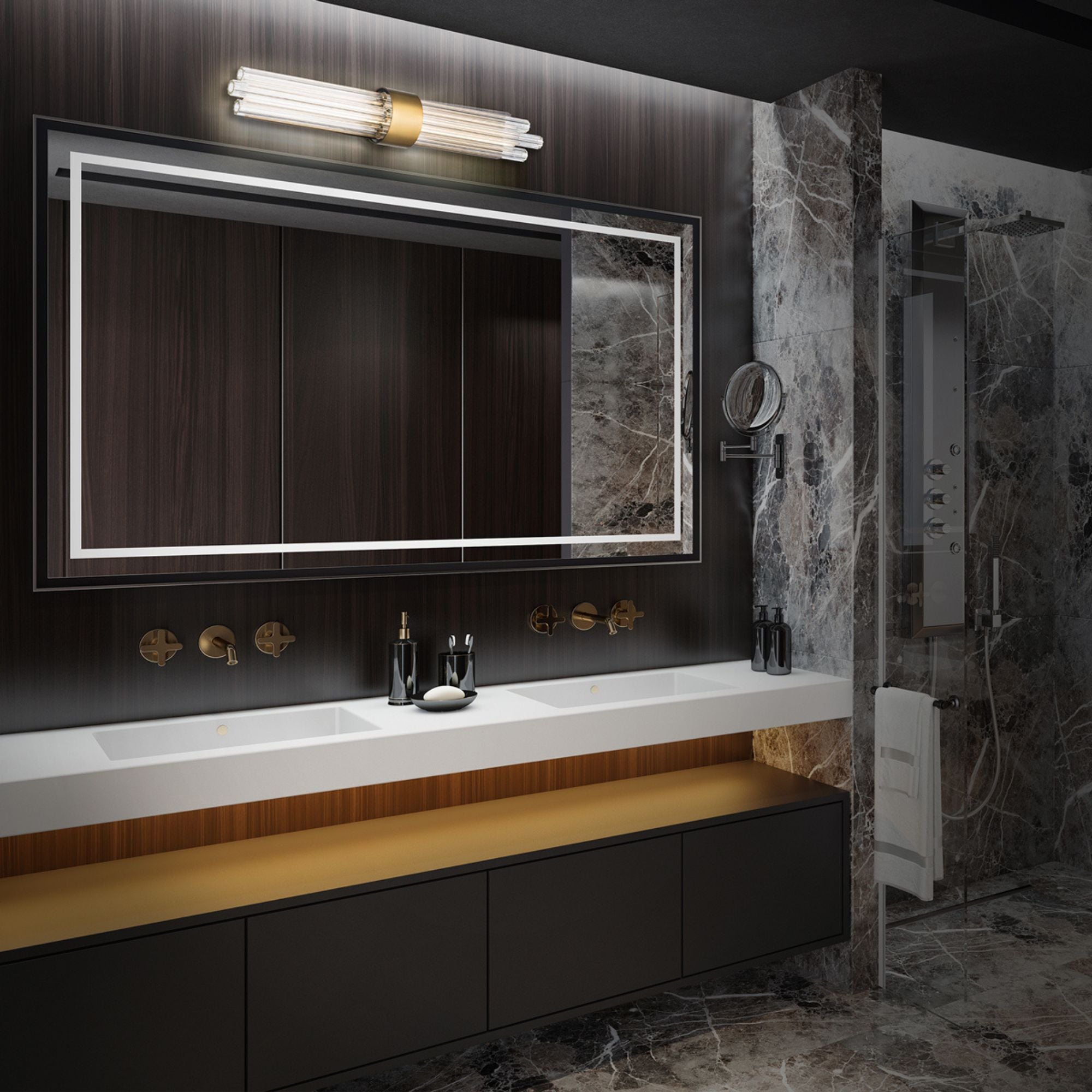 Luzerne 18" LED Bath Light, Aged Brass Finish