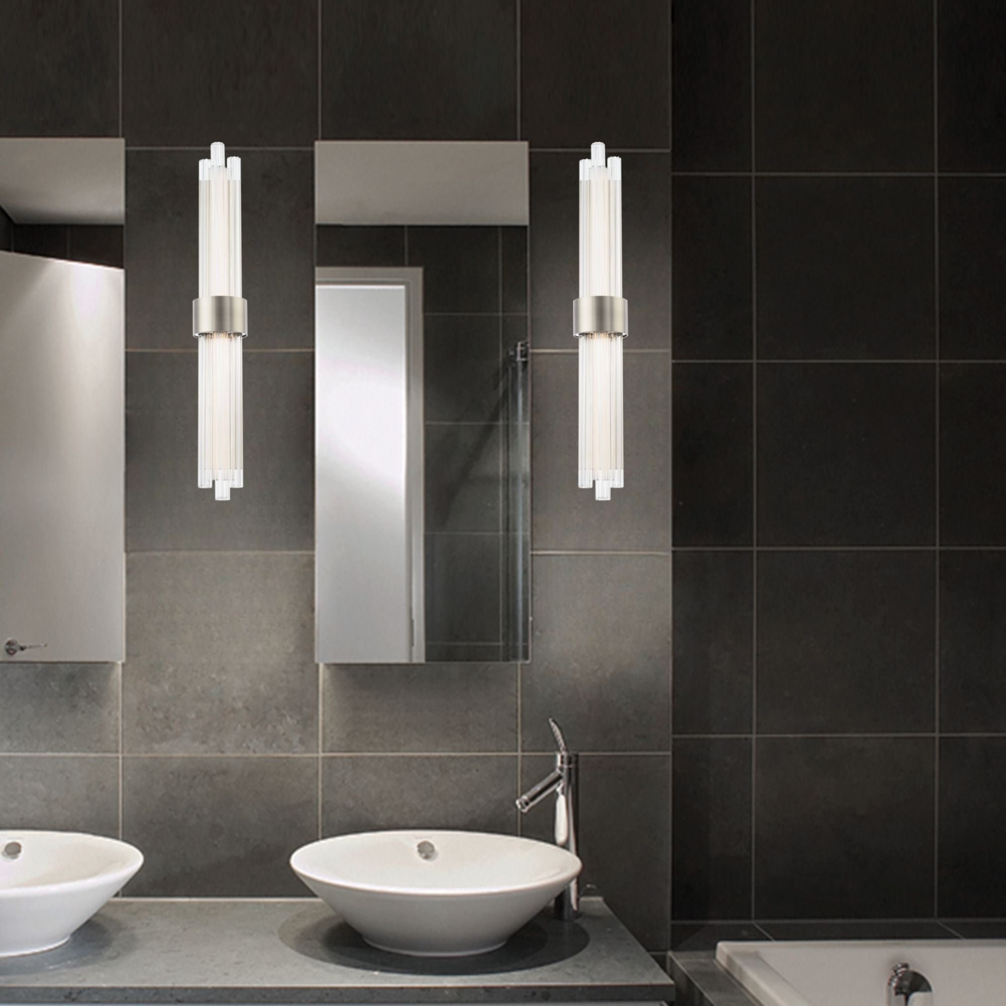Luzerne 28" LED Wall Light, Brushed Nickel Finish