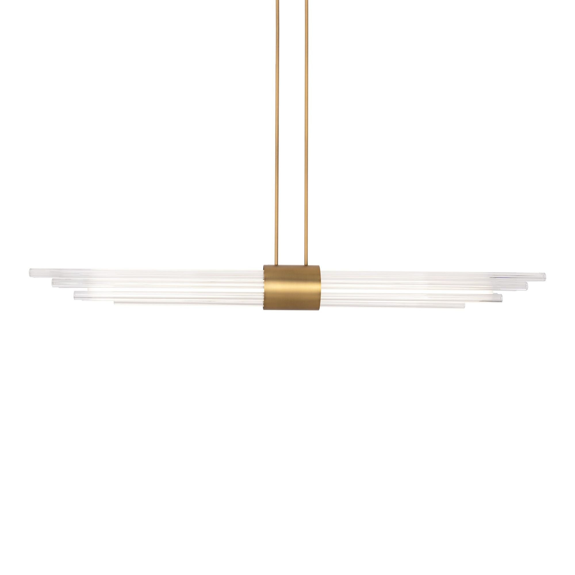 Luzerne 56" LED Linear Pendant, Aged Brass Finish