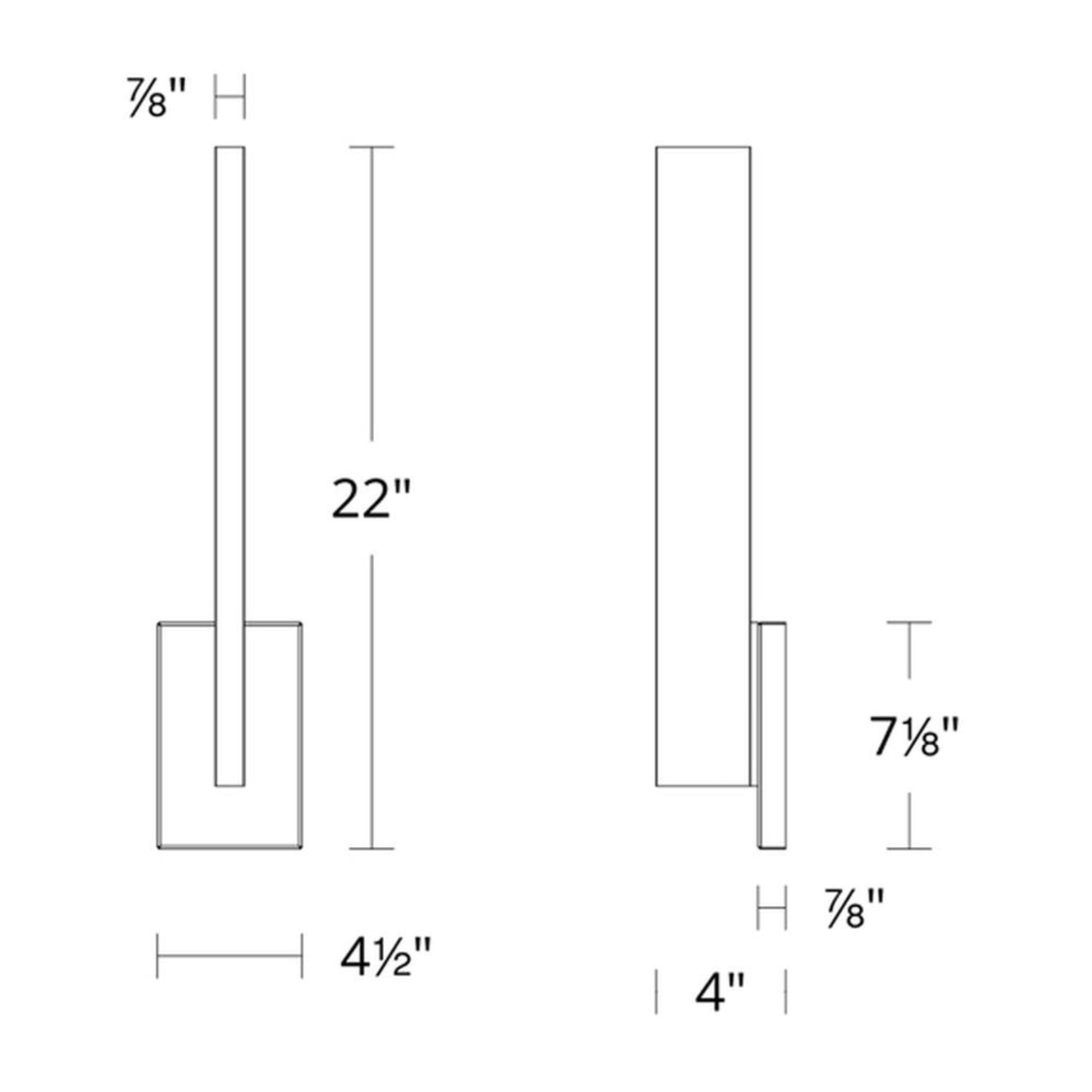 Mako 22" LED Outdoor Wall Sconce, 3000K, Brushed Aluminum Finish - Bees Lighting
