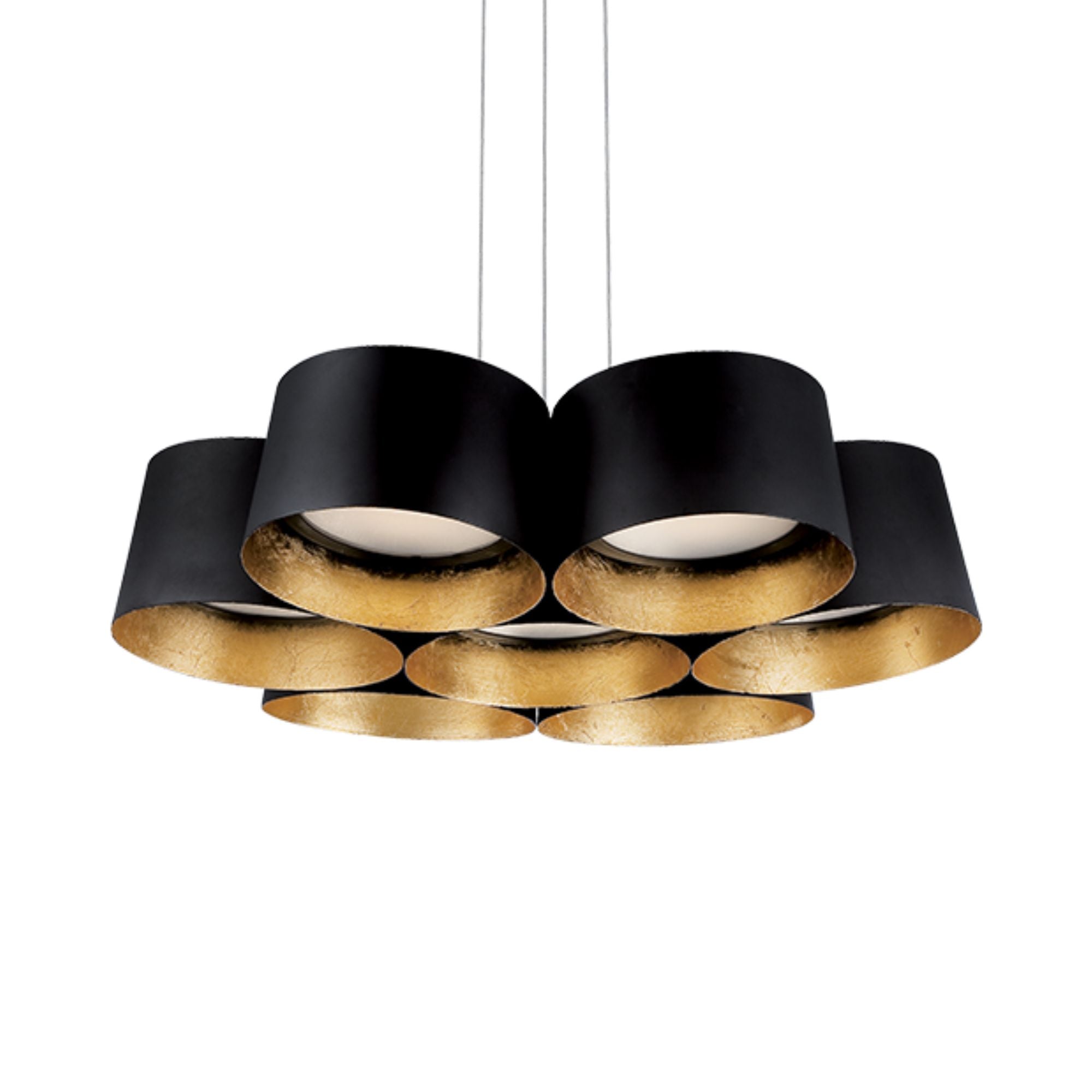 Marimba 18" LED Chandelier, Gold Leaf/Bronze Finish
