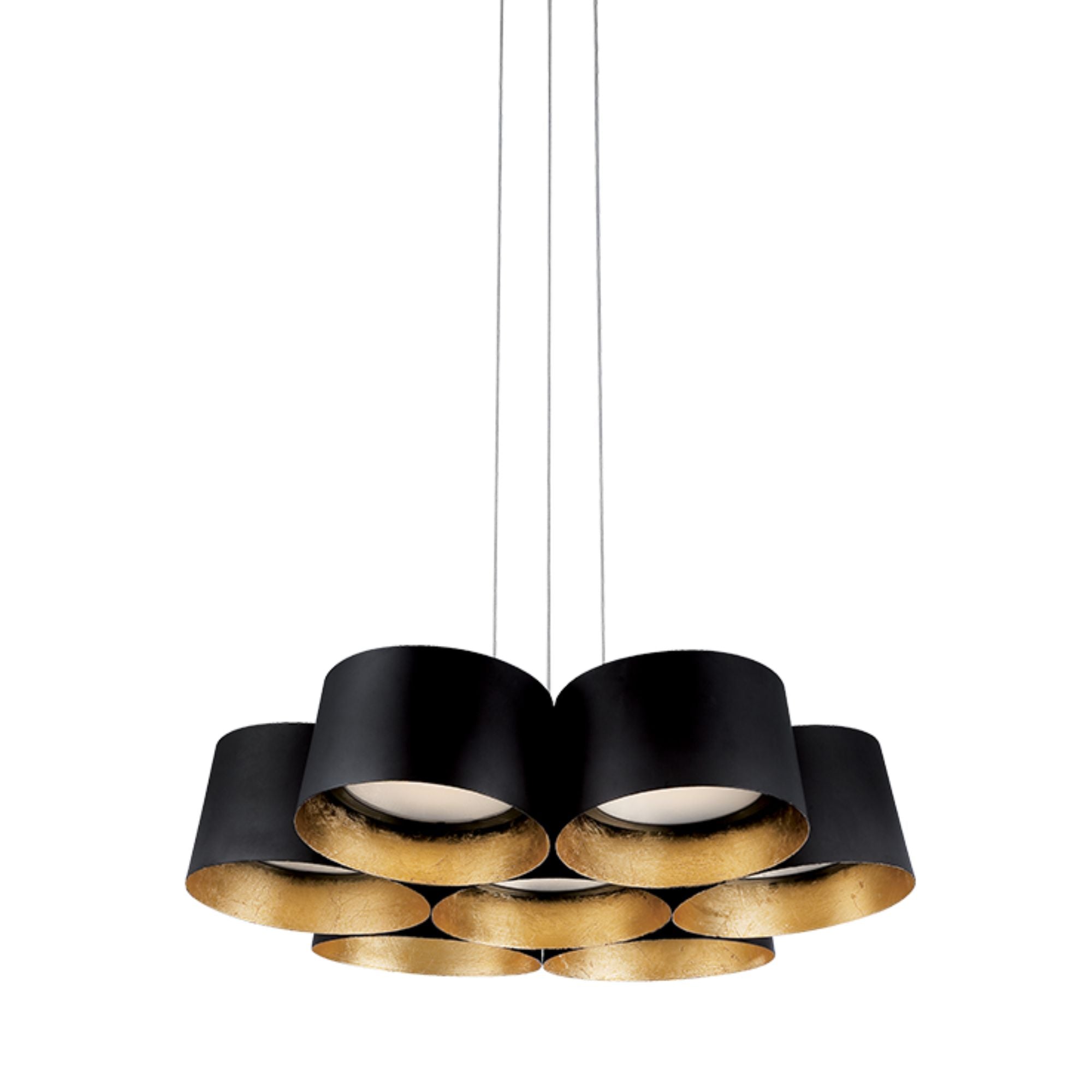 Marimba 18" LED Chandelier, Gold Leaf/Bronze Finish