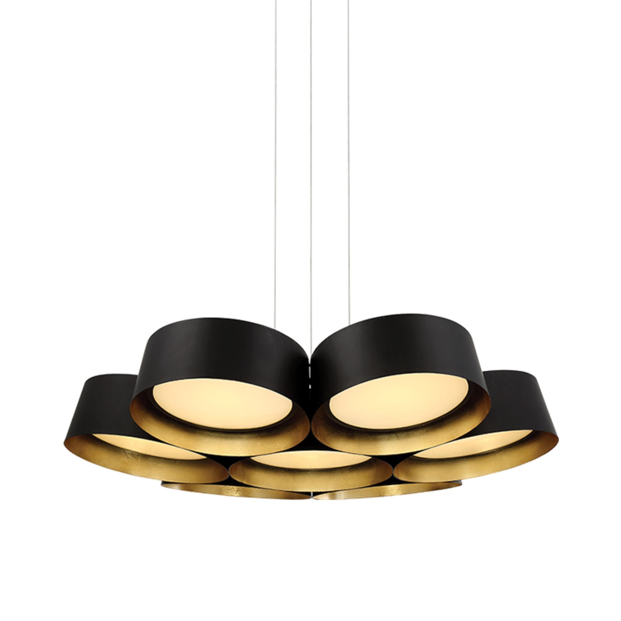 Marimba 24" LED Chandelier, Gold Leaf/Bronze Finish