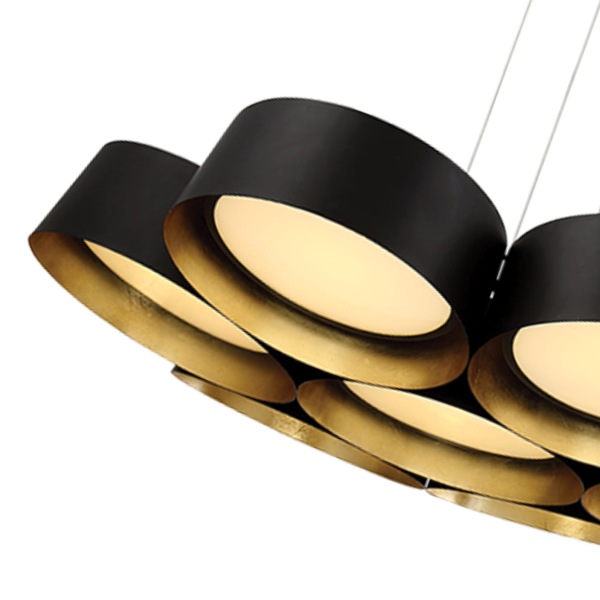 Marimba 34" LED Chandelier, Gold Leaf/Bronze Finish