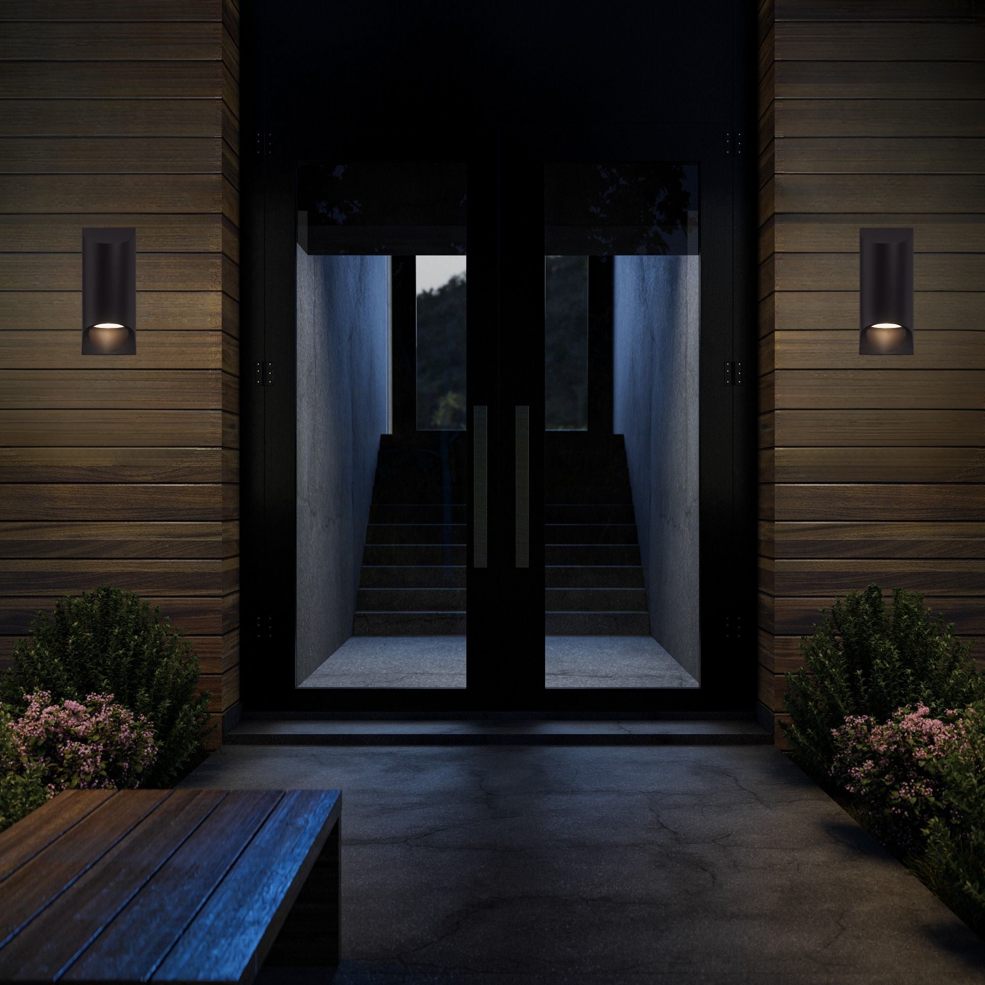 LED Outdoor Wall Light, 22W, 1621 Lumens, 3000K, 120-277V, Black