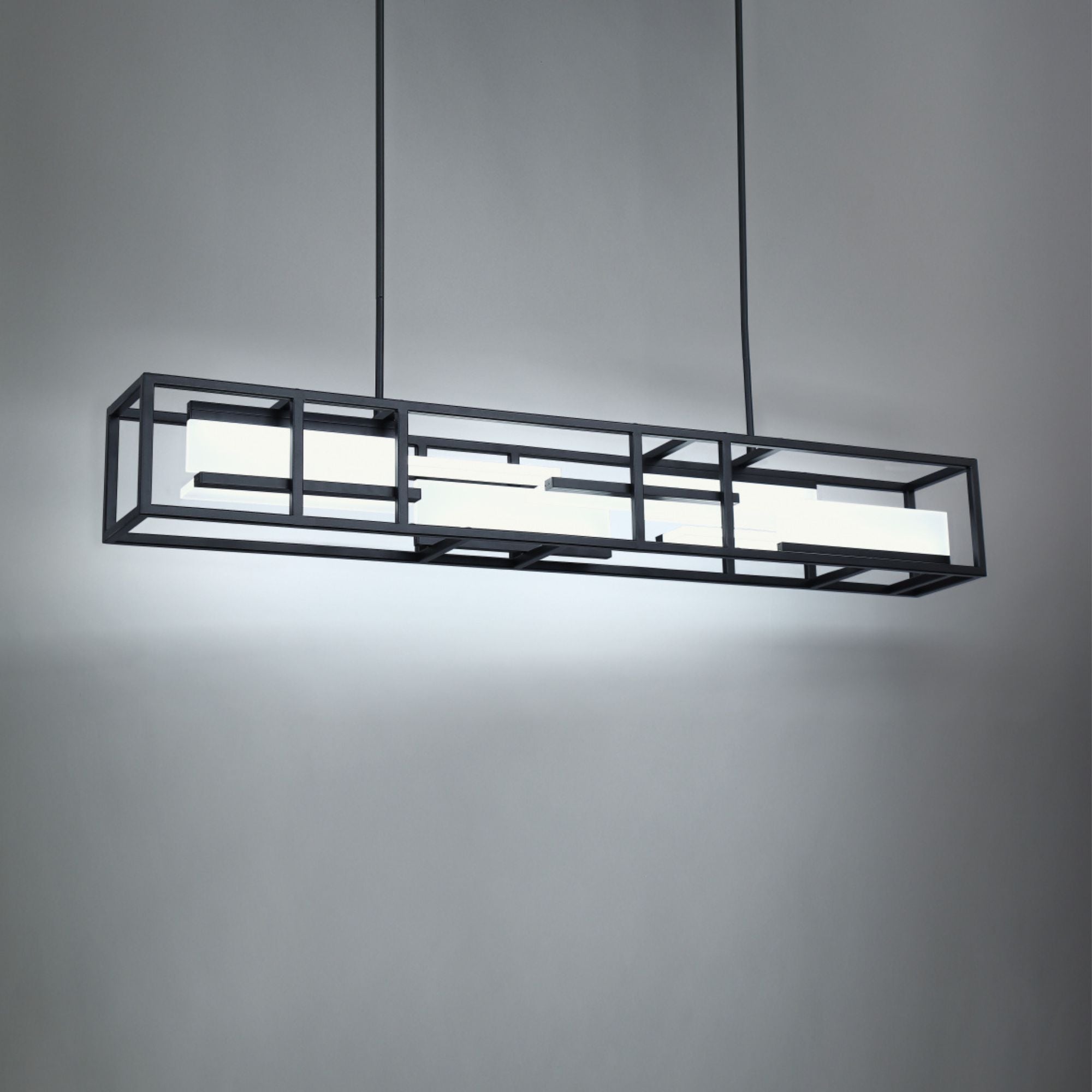 Memory 56" LED Linear Pendant, Black Finish