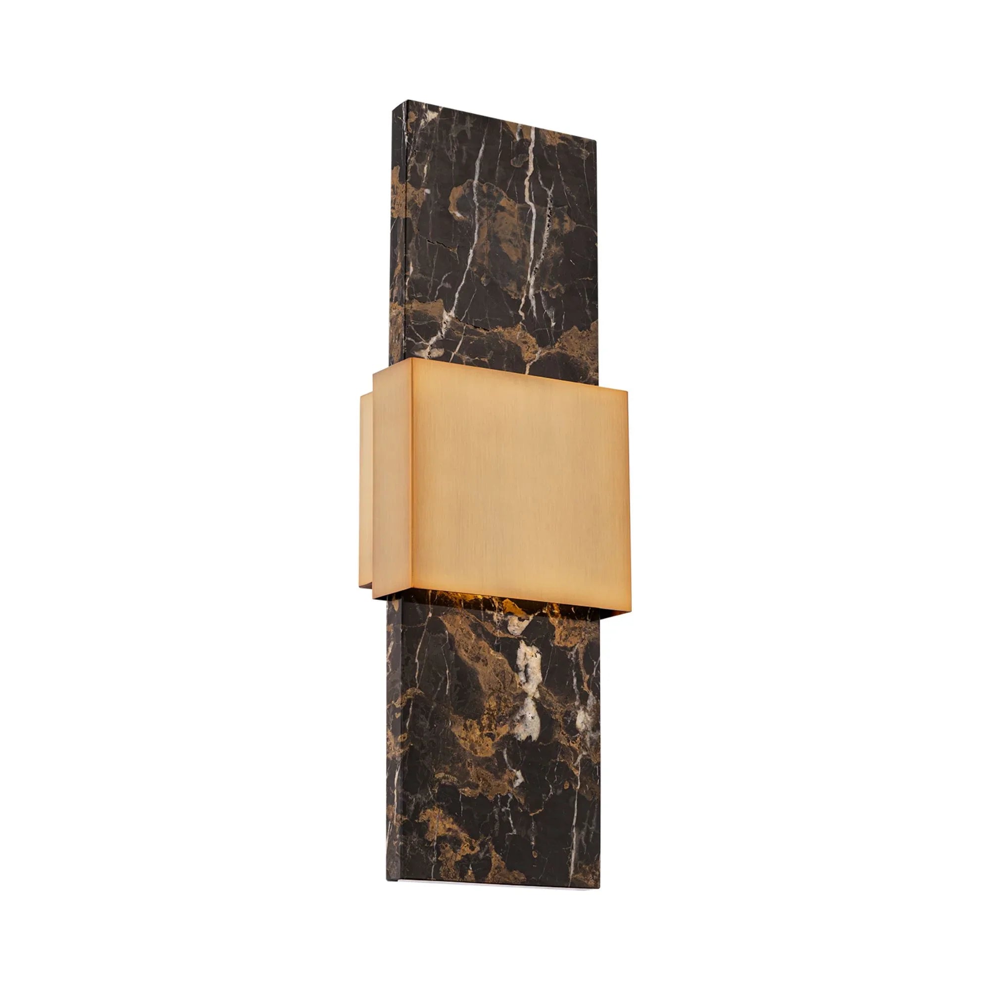 Mercer 24" LED Wall Sconce, Black & Aged Brass Finish