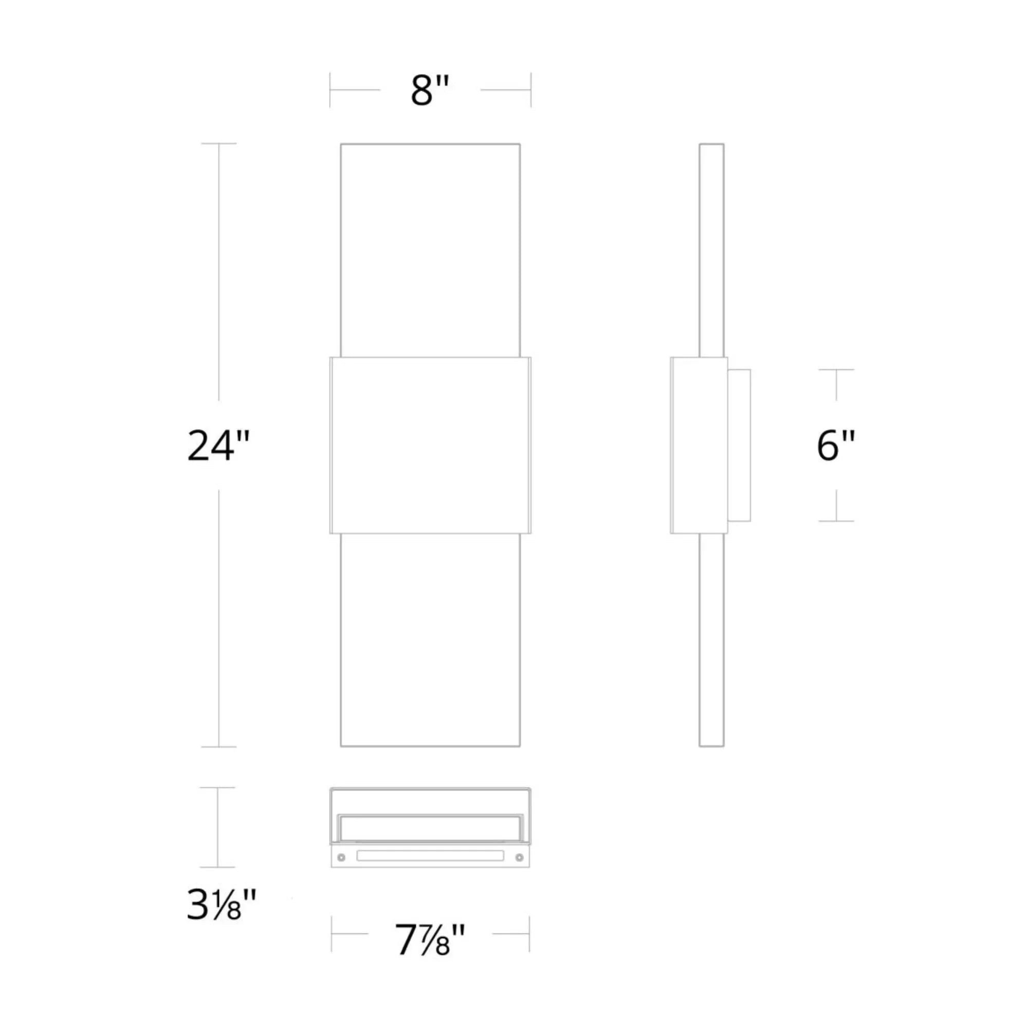 Mercer 24" LED Wall Sconce, Black & Aged Brass Finish