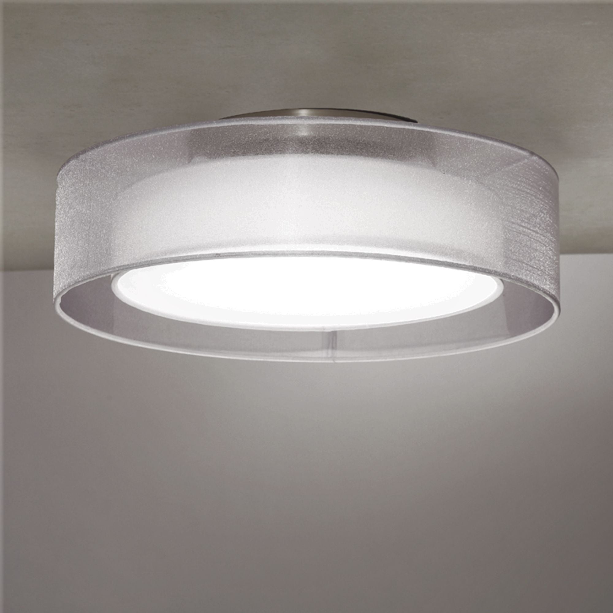 Metropolis 18" LED Semi-Flush Mount, Brushed Nickel Finish
