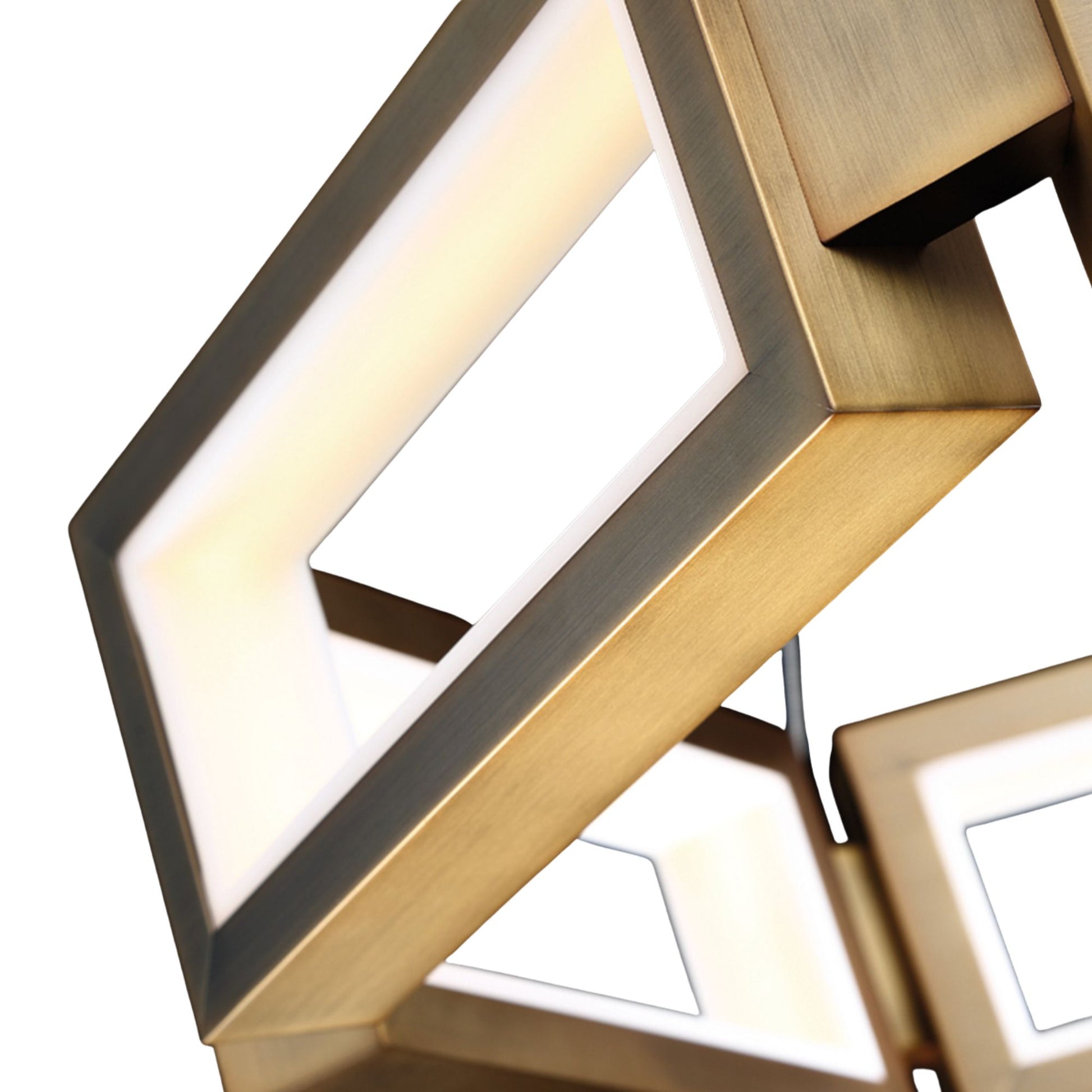 Mies 35" LED Chandelier, Aged Brass Finish - Bees Lighting