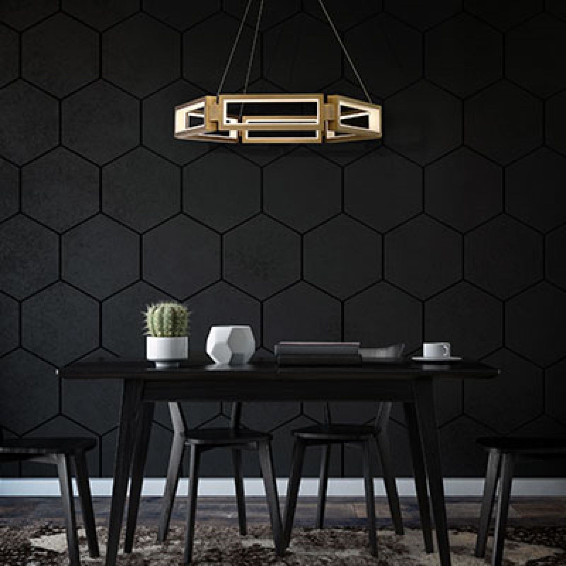 Mies 35" LED Chandelier, Aged Brass Finish - Bees Lighting