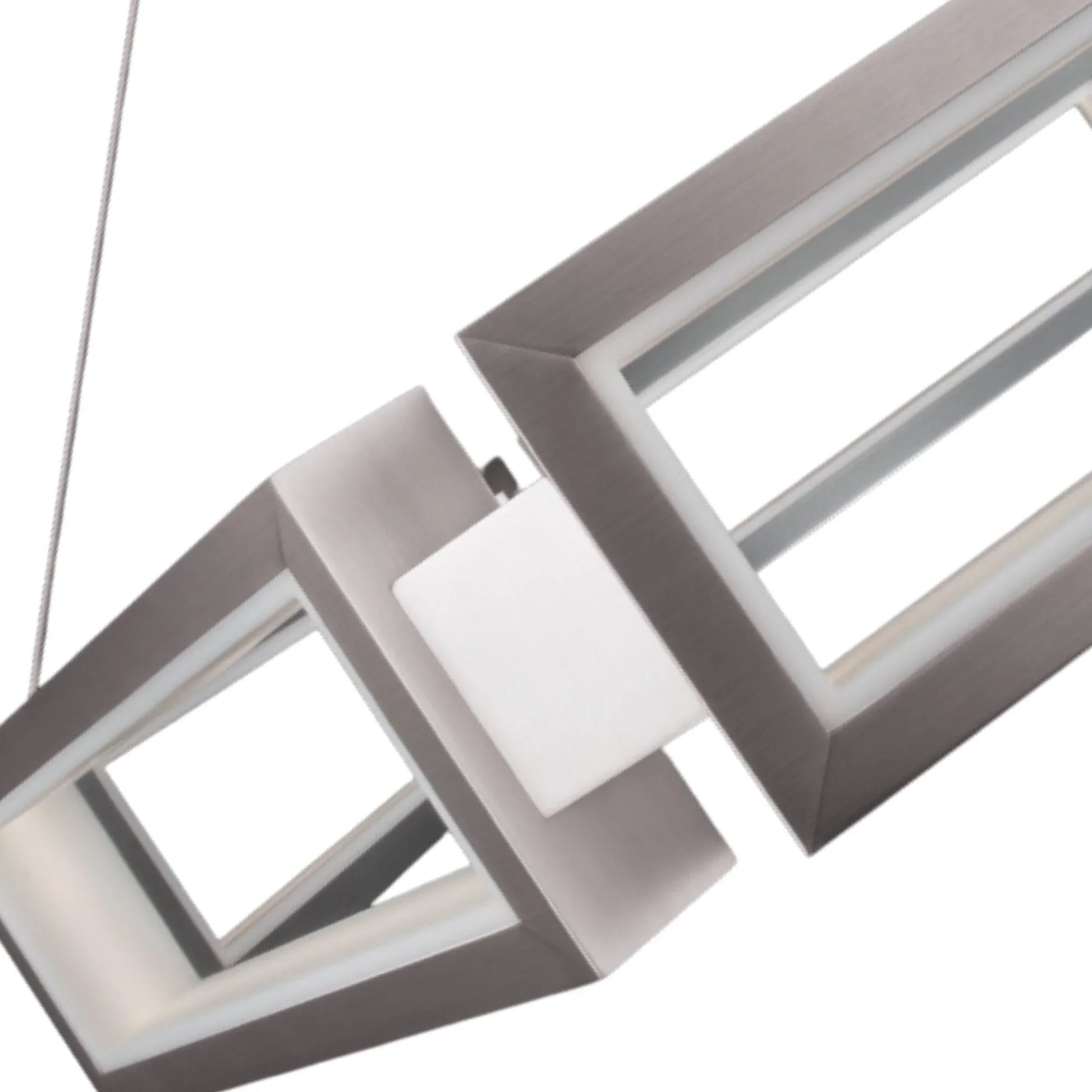 Mies 35" LED Chandelier, Brushed Nickel Finish - Bees Lighting