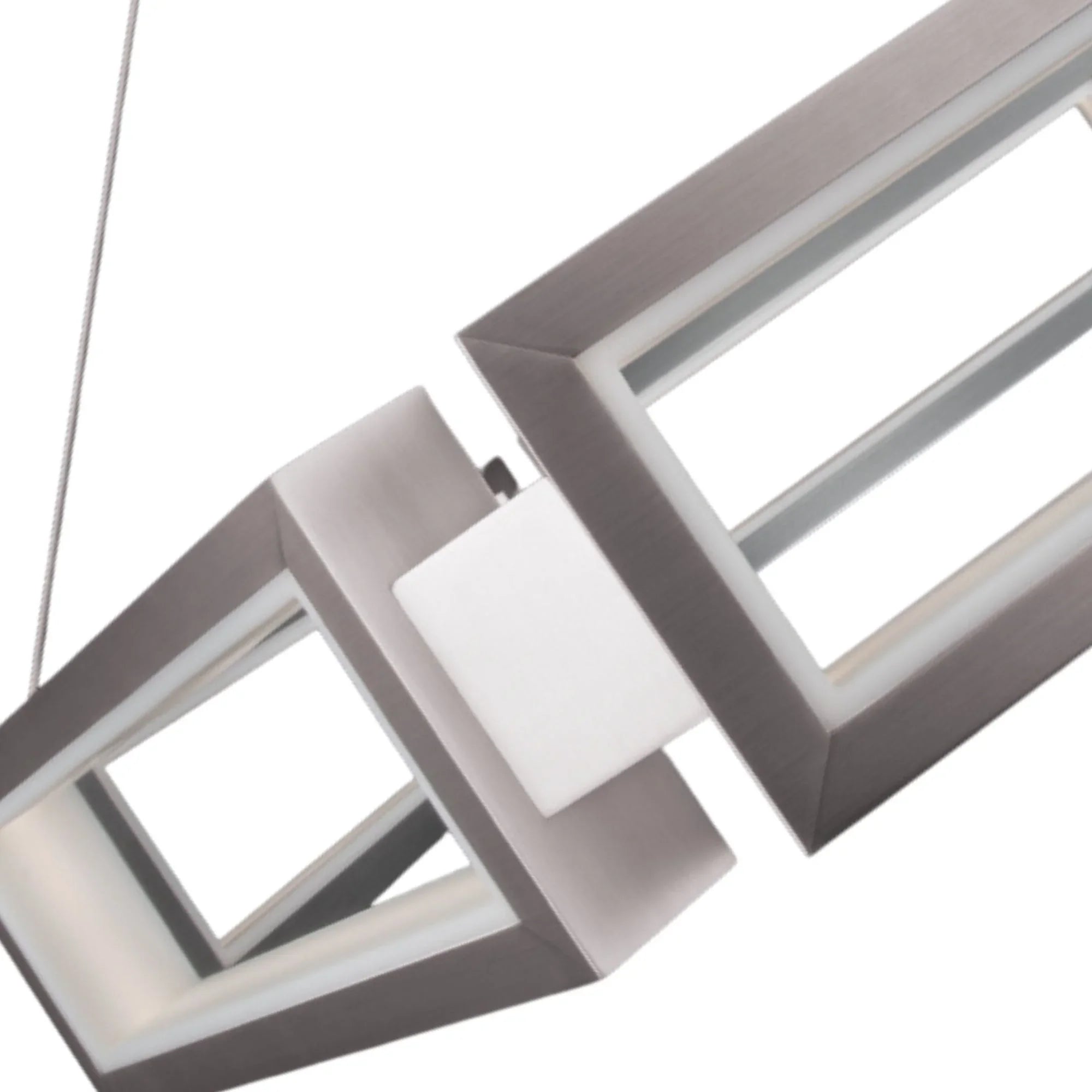 Mies 35" LED Chandelier, Brushed Nickel Finish - Bees Lighting