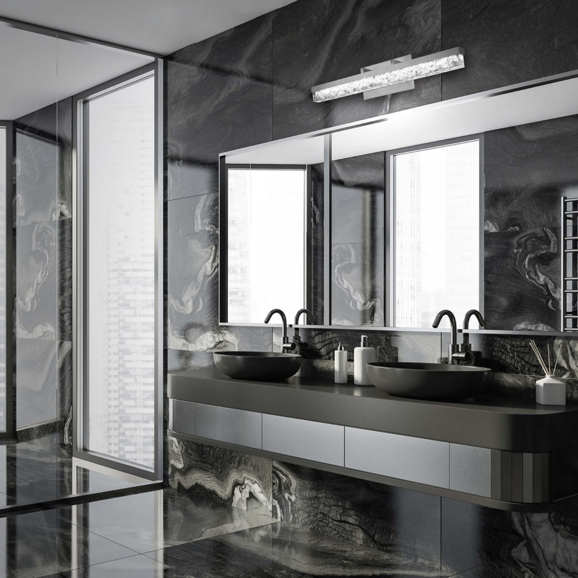 Minx 39" LED Vanity Light, Brushed Nickel Finish - Bees Lighting