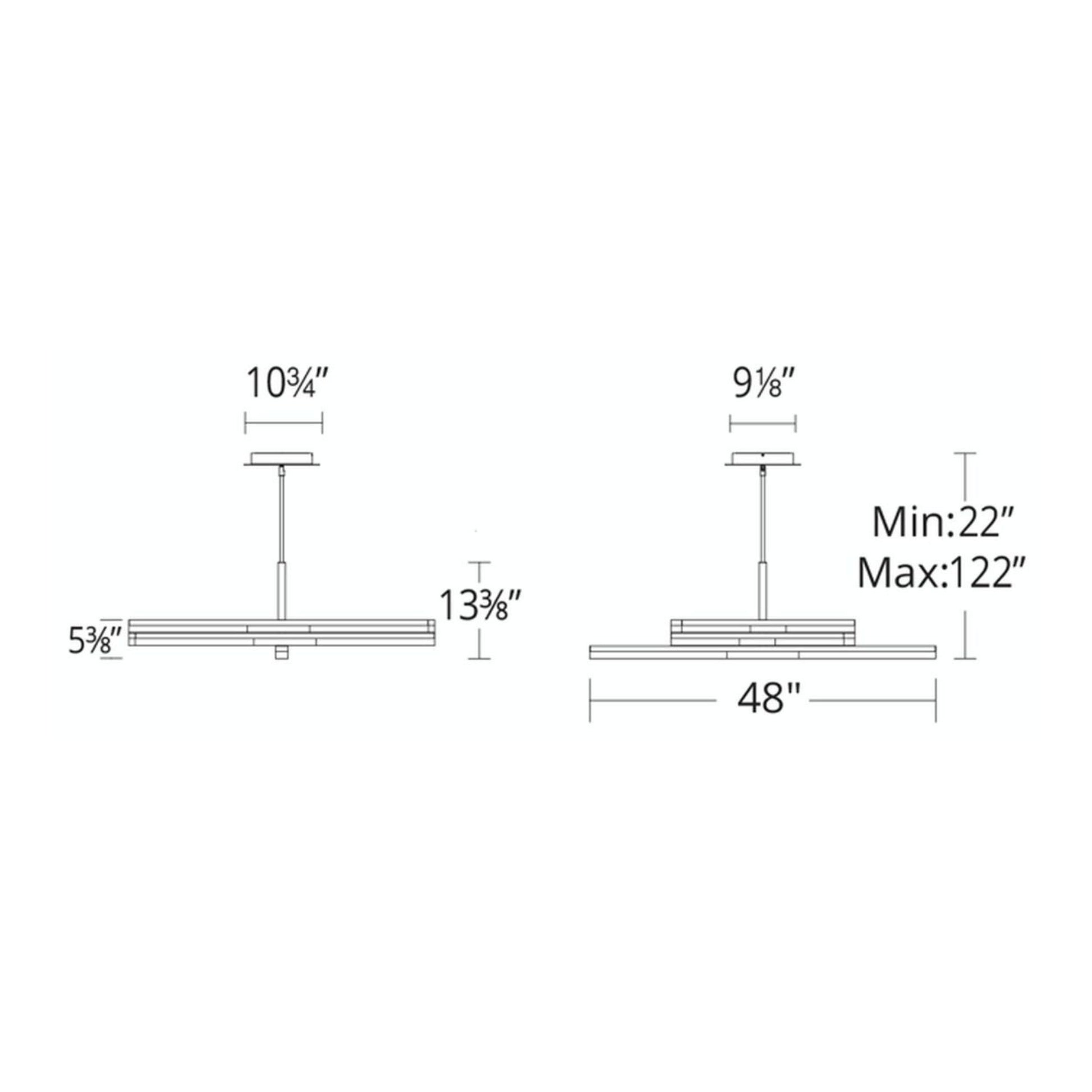 Minx 48" LED Chandelier, Aged Brass Finish - Bees Lighting