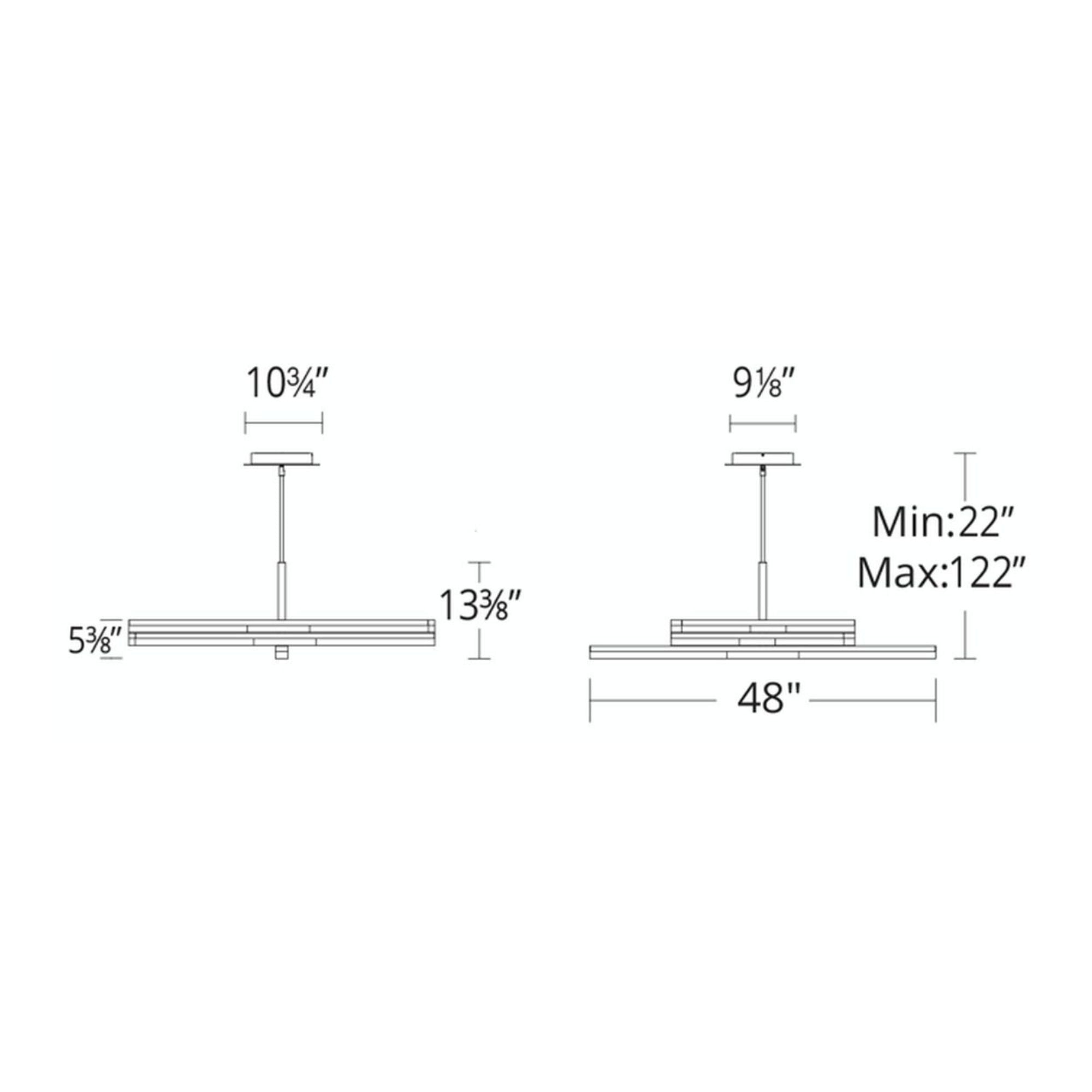 Minx 48" LED Chandelier, Aged Brass Finish - Bees Lighting