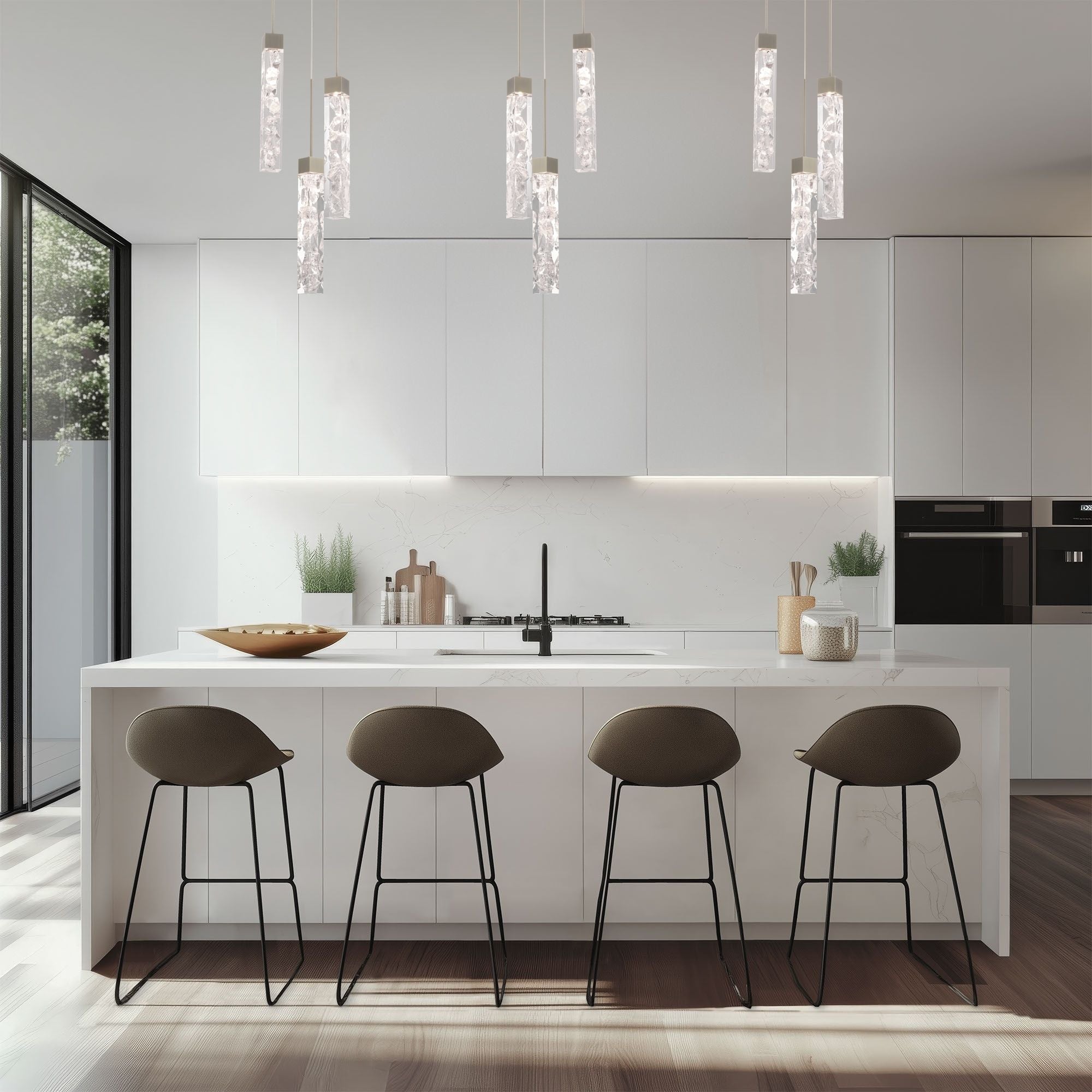 Minx 12" LED Pendant, Antique Nickel Finish - Bees Lighting