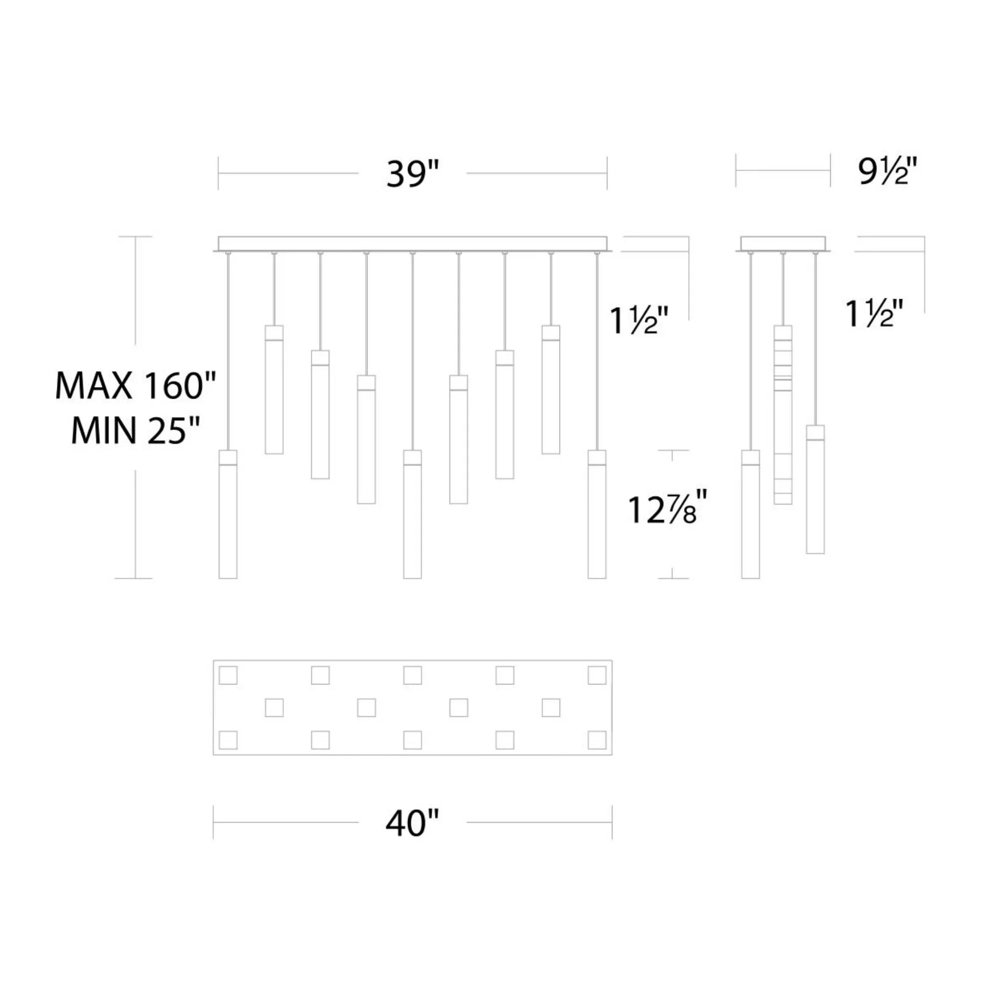 Modern Forms - Minx 40" LED Linear Pendant, Antique Nickel Finish | Bees Lighting