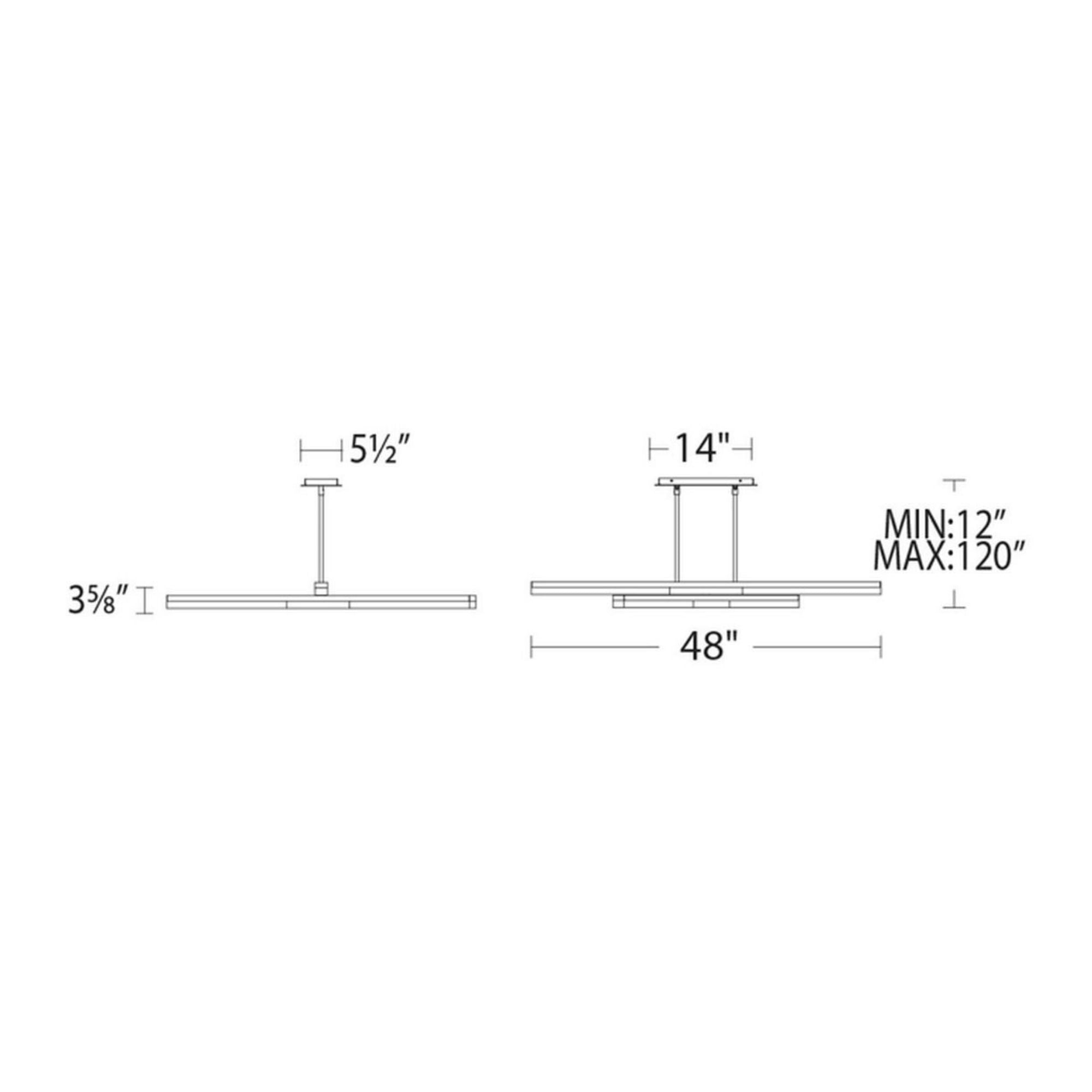 Minx 48" LED Linear Pendant, Aged Brass Finish - Bees Lighting