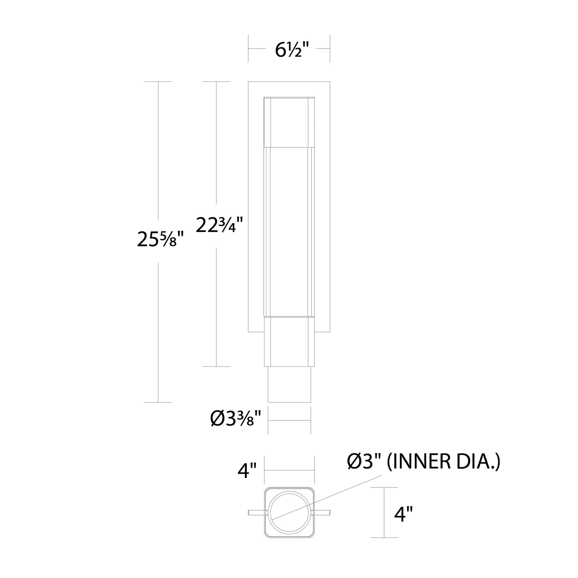 Mist 23" LED Outdoor Post Light, Black Finish