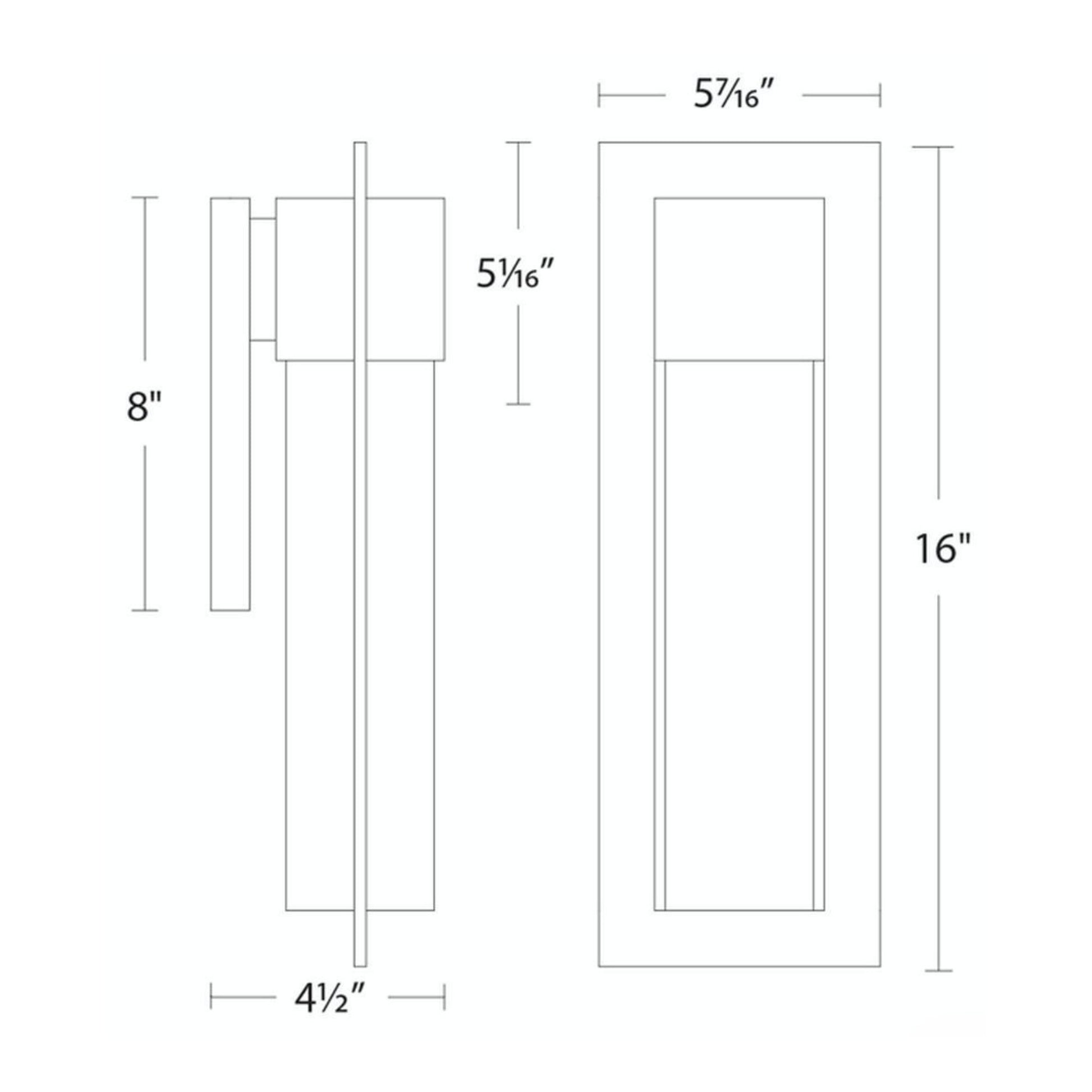 Mist 16" LED Outdoor Wall Sconce, Black Finish - Bees Lighting