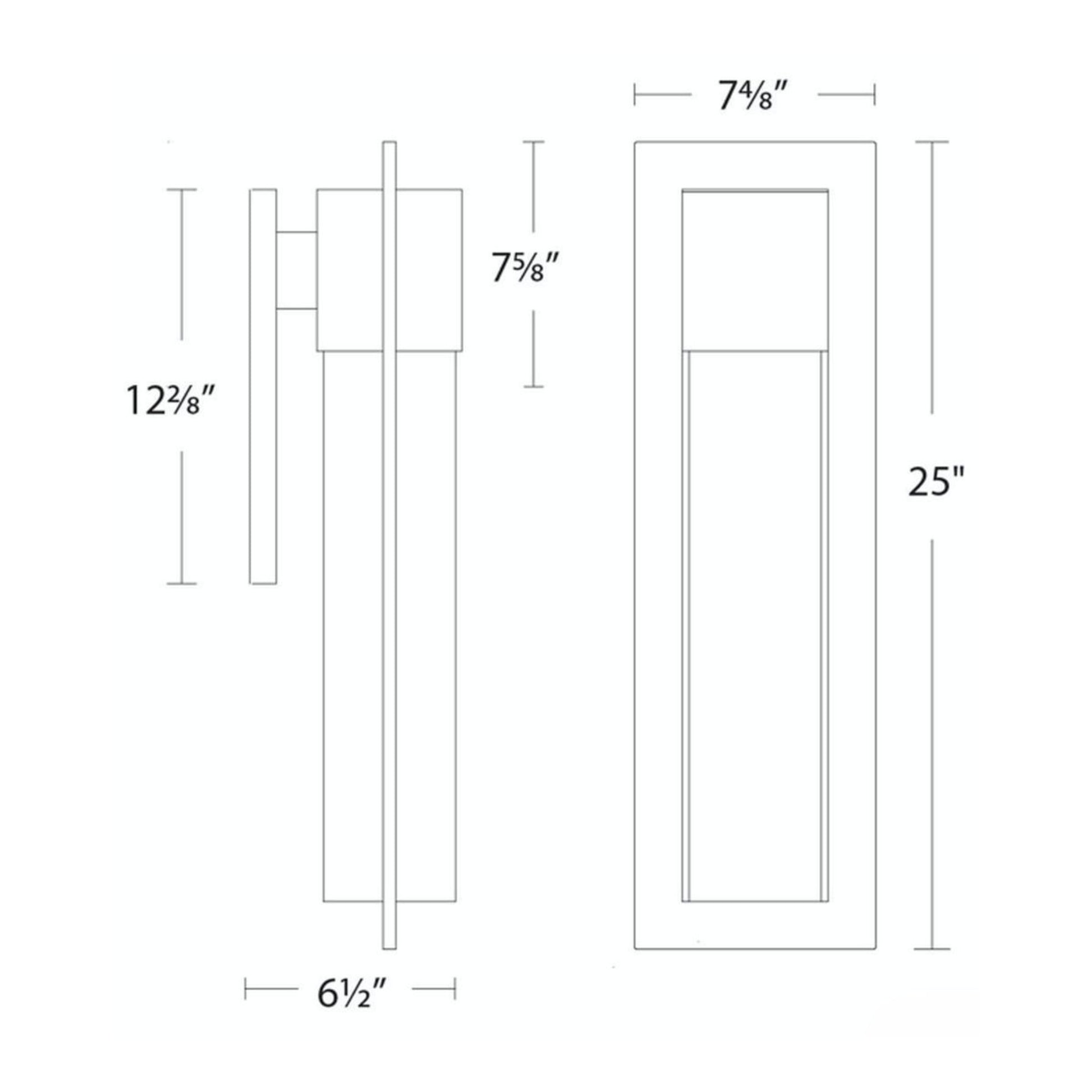 Mist 25" LED Outdoor Wall Sconce, Black Finish - Bees Lighting