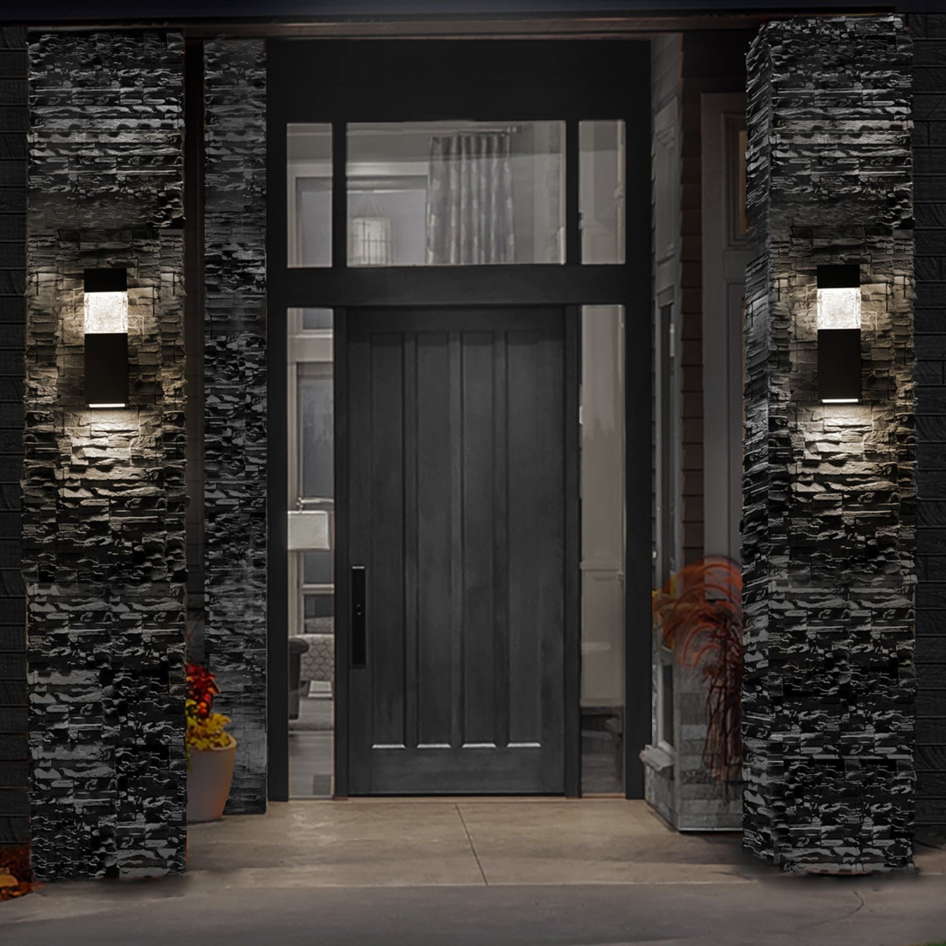 Monarch 18" LED Outdoor Wall Sconce, Black Finish - Bees Lighting
