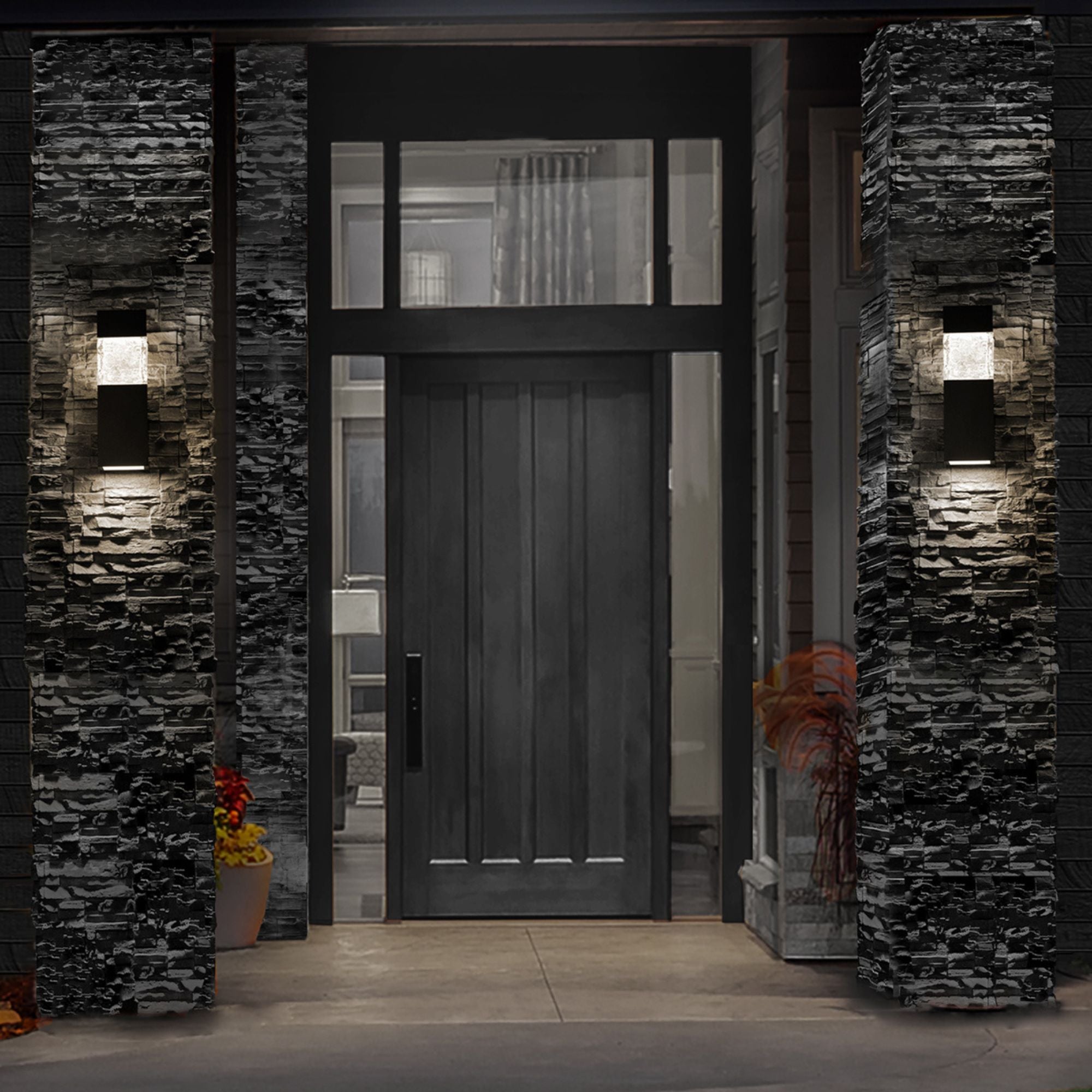 Monarch 18" LED Outdoor Wall Sconce, Black Finish - Bees Lighting