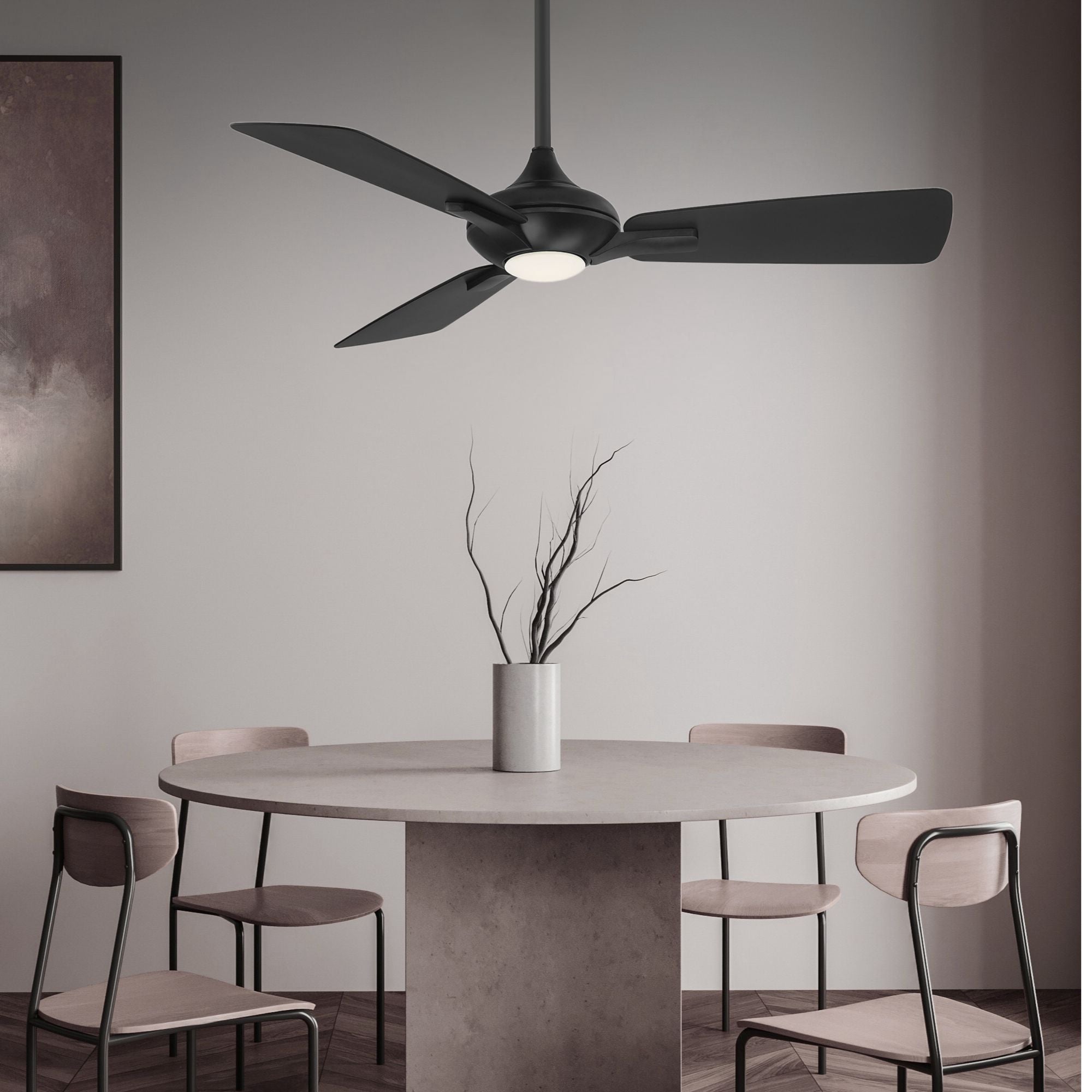 Mykonos 52" 3-Blade LED Ceiling Fan, Matte Black
