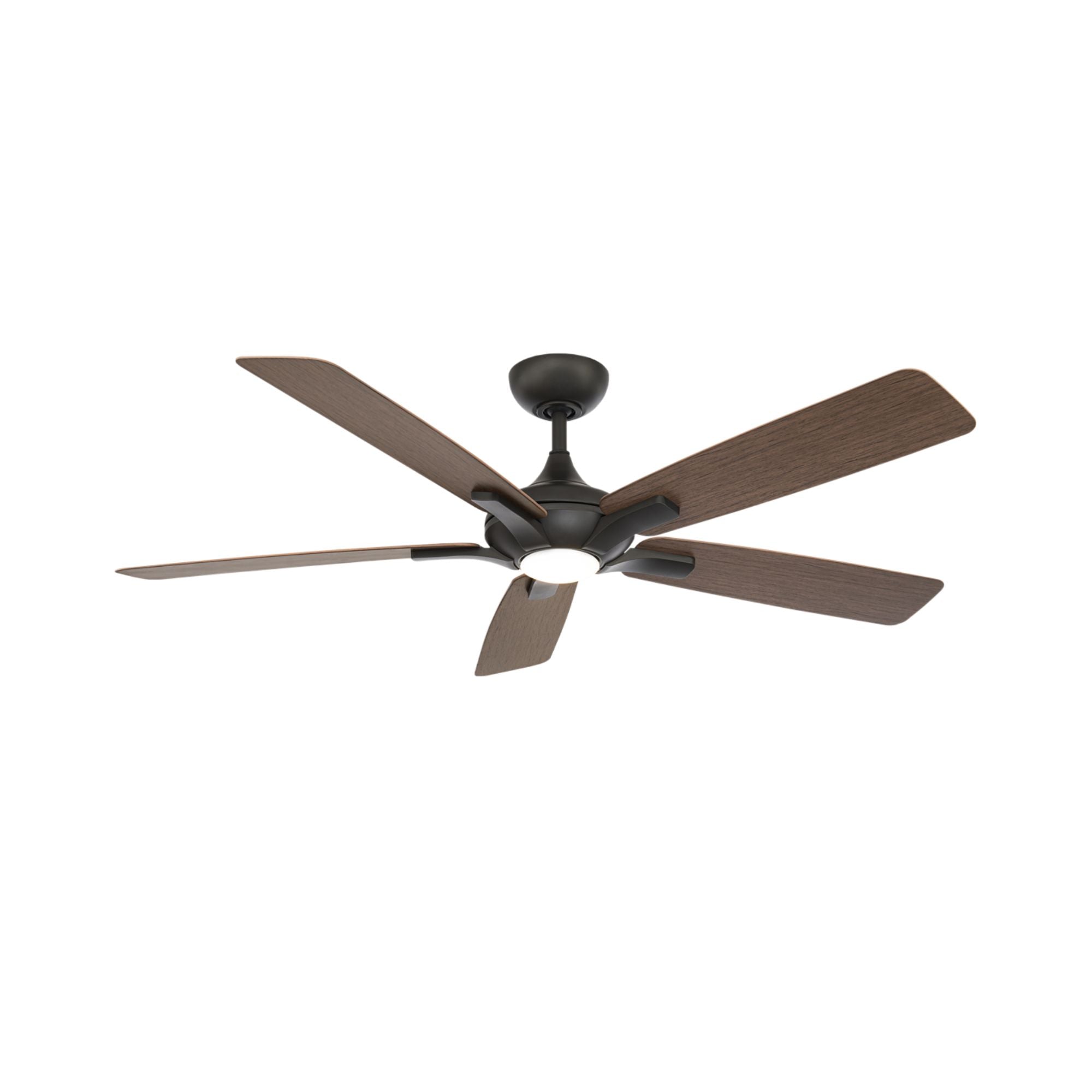 Mykonos 60" 5-Blade LED Ceiling Fan, Bronze with Dark Walnut Blades
