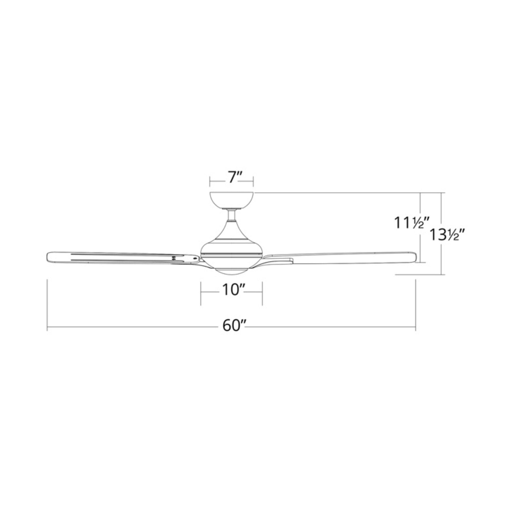 Mykonos 60" 5-Blade LED Ceiling Fan, Matte Black