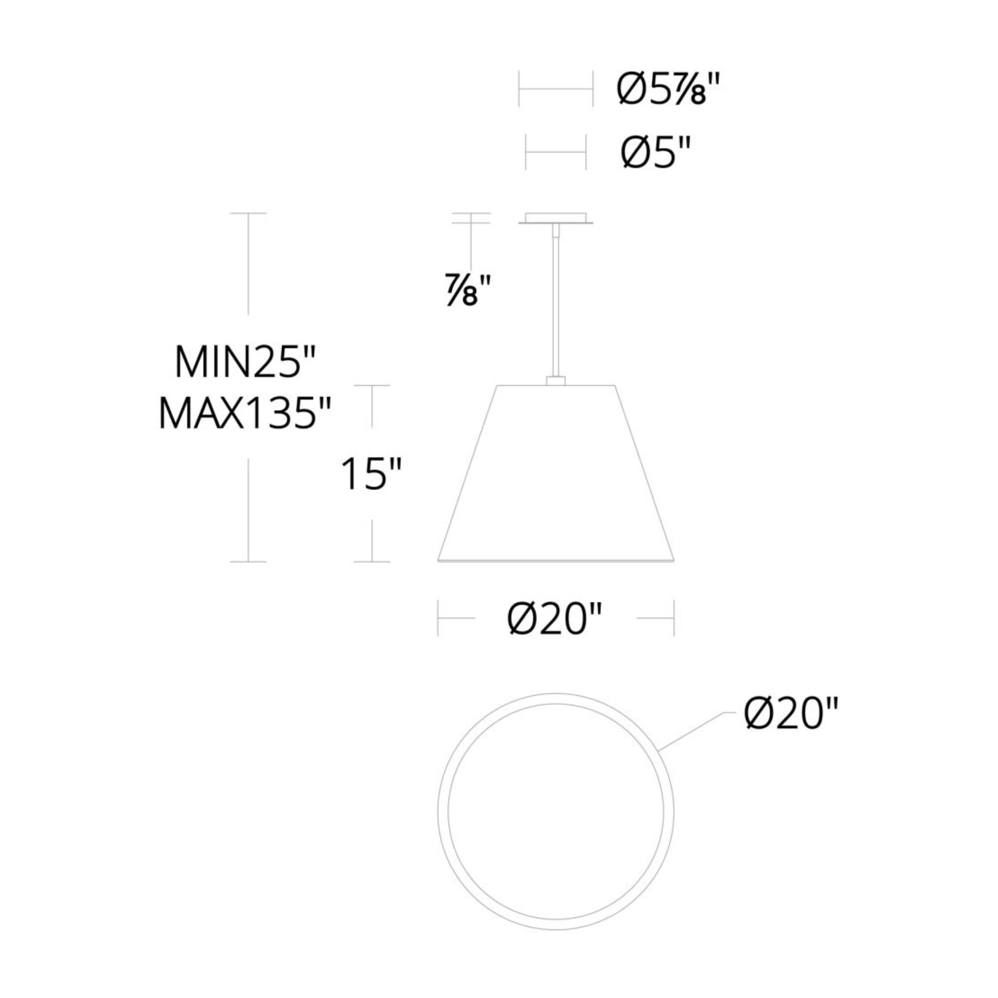 Myla 20" LED Outdoor Pendant, 3500K, Black Finish