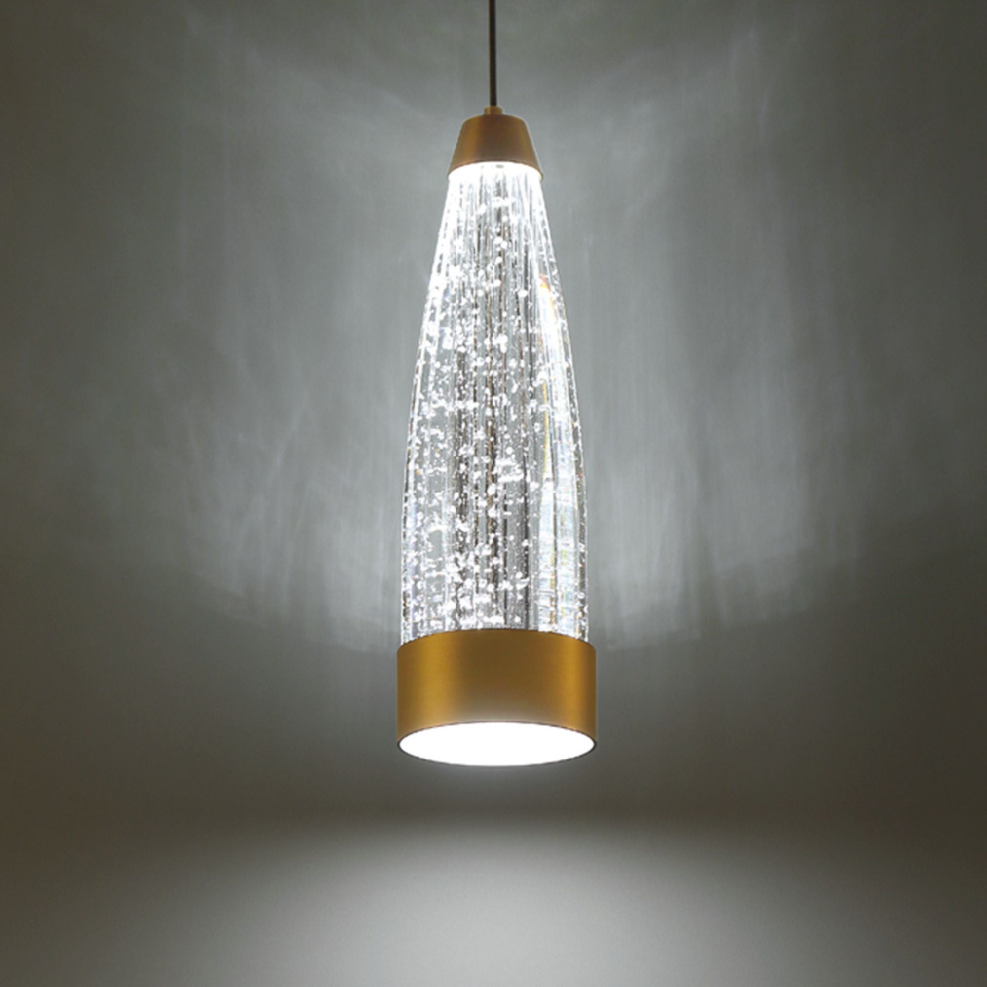 Mystic 12" LED Mini Pendant, Aged Brass Finish - Bees Lighting