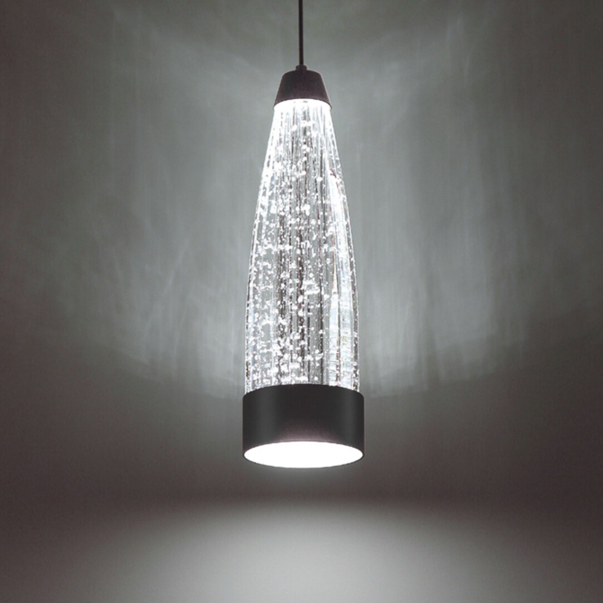 Mystic 12" LED Mini Pendant, Black Finish - Bees Lighting