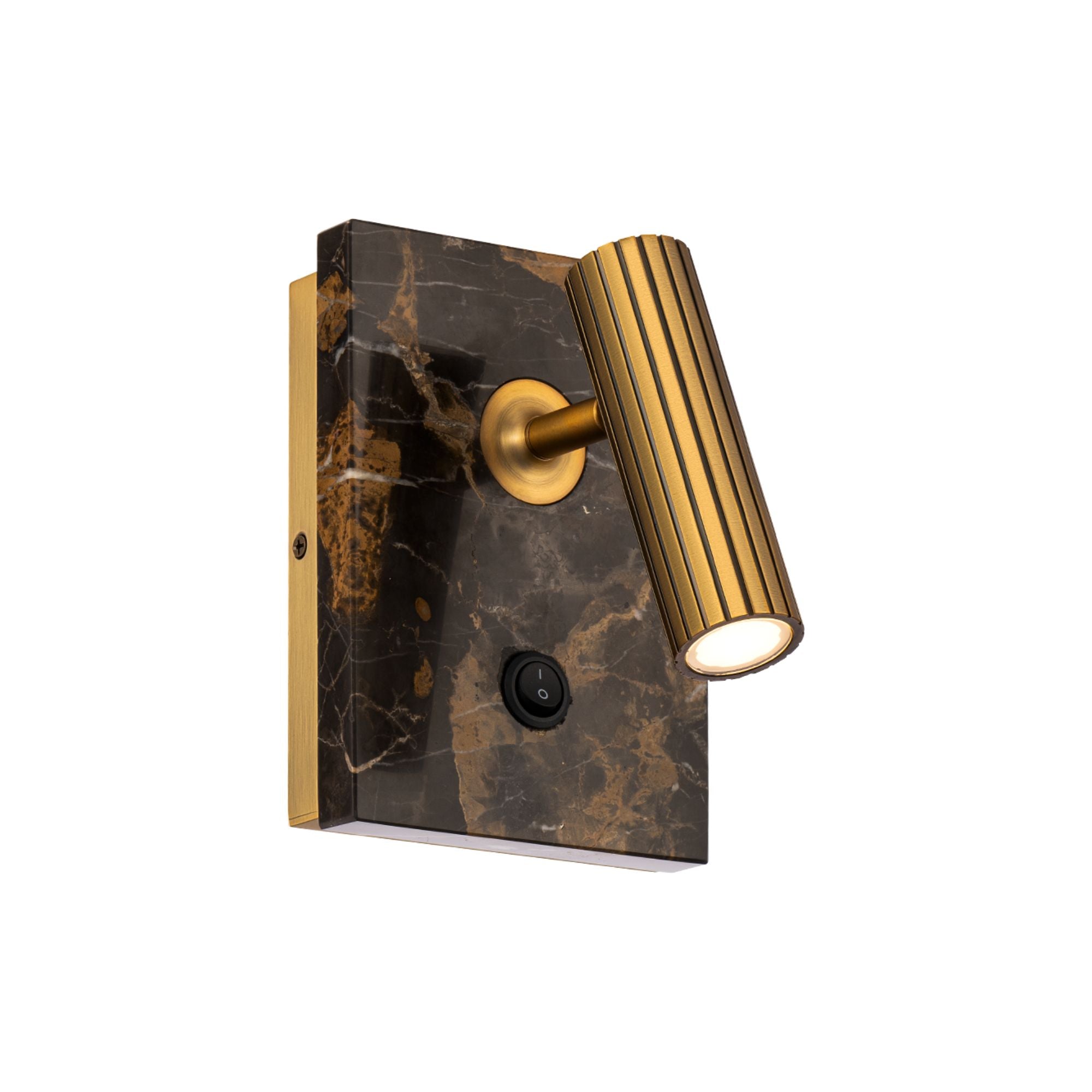 Nexus 7" LED Reading Bed Light, Black & Aged Brass Finish