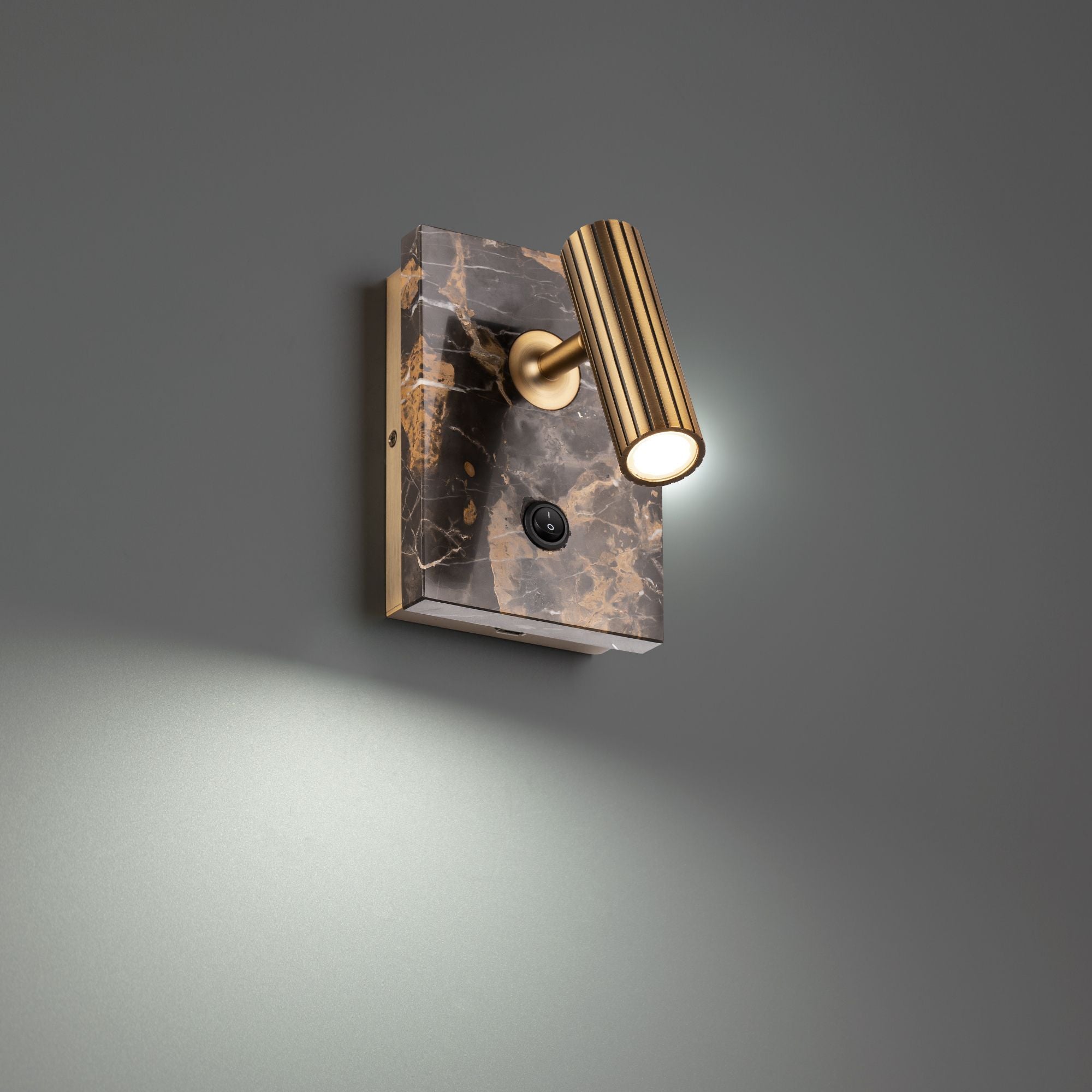 Nexus 7" LED Reading Bed Light, Black & Aged Brass Finish